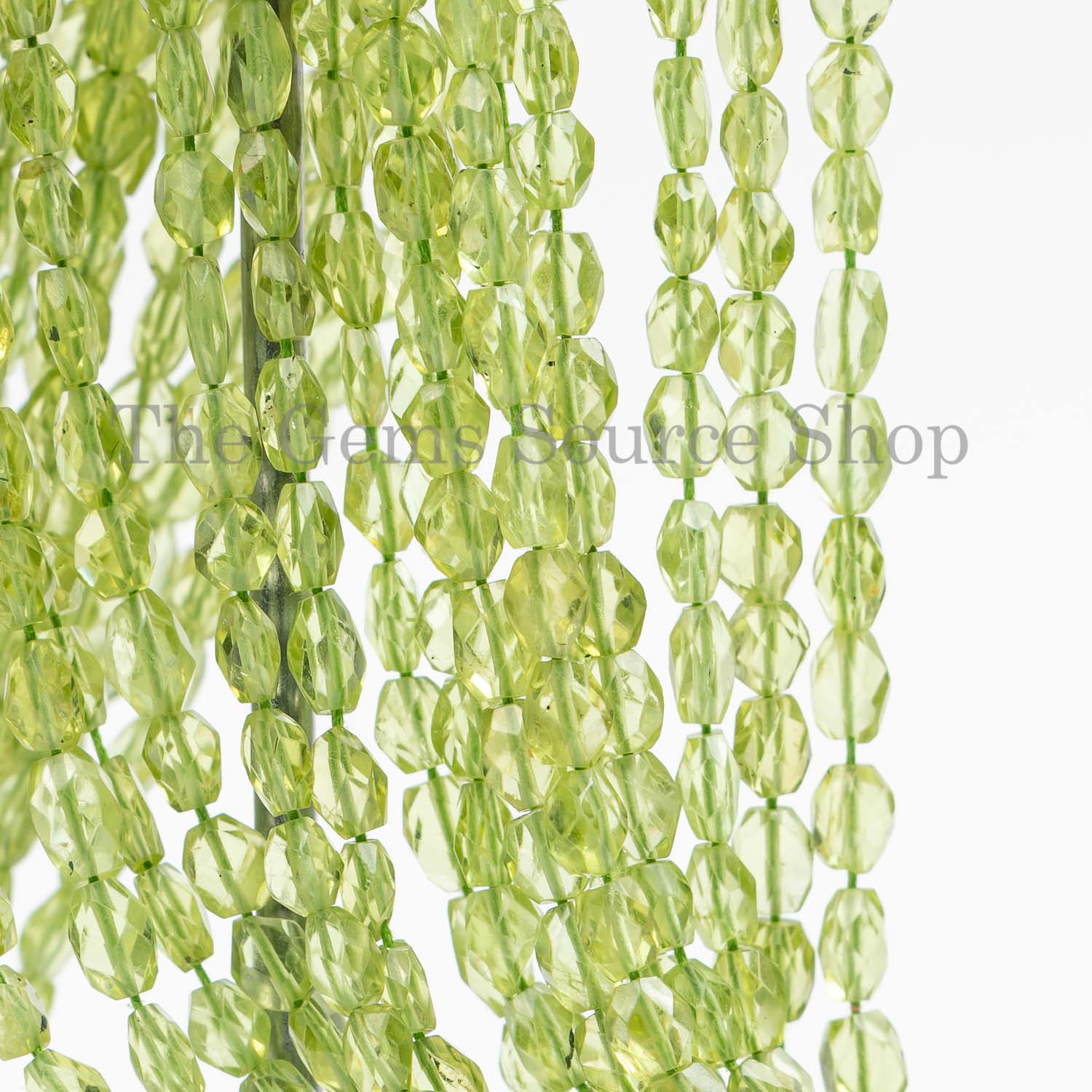 Peridot Faceted Nugget Shape Gemstone Beads For Jewelry TGS-0229