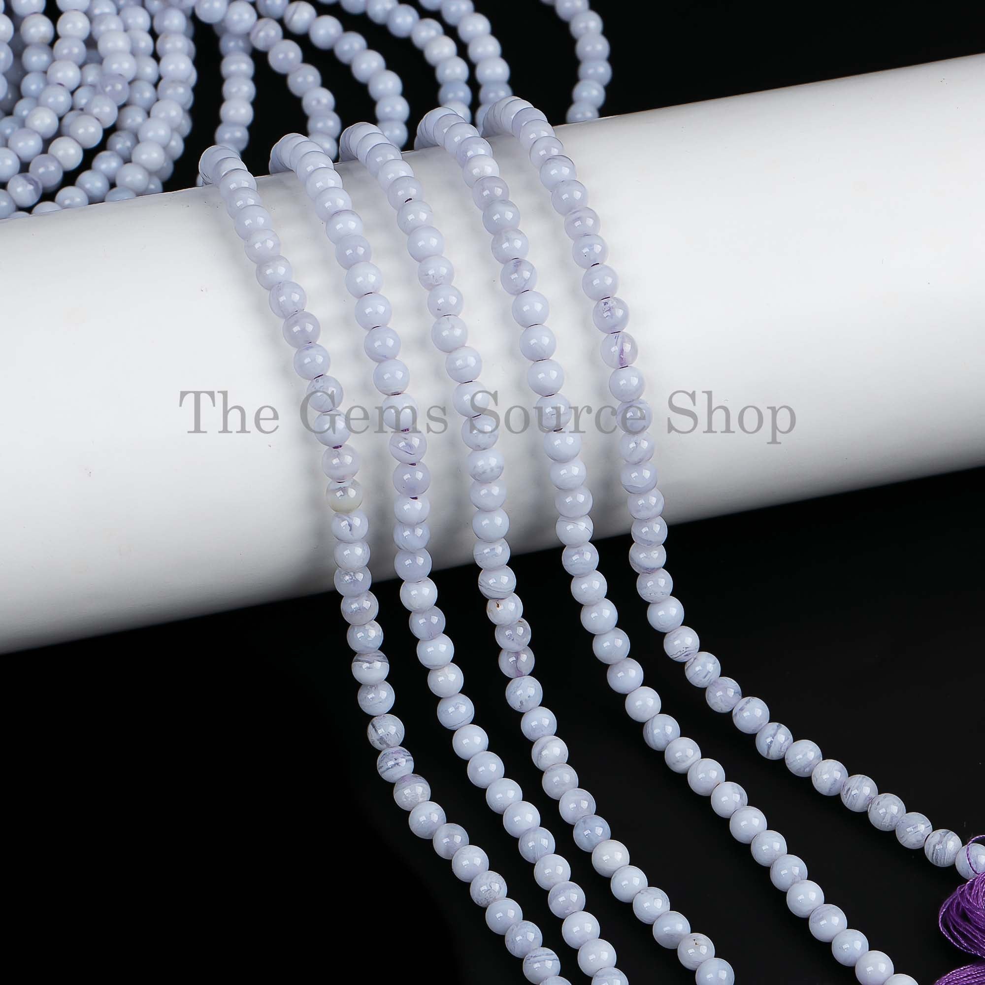 4.5-5 mm Blue Lace Agate Plain Round Beads, Round Shape Beads, Blue Lace Agate Beads