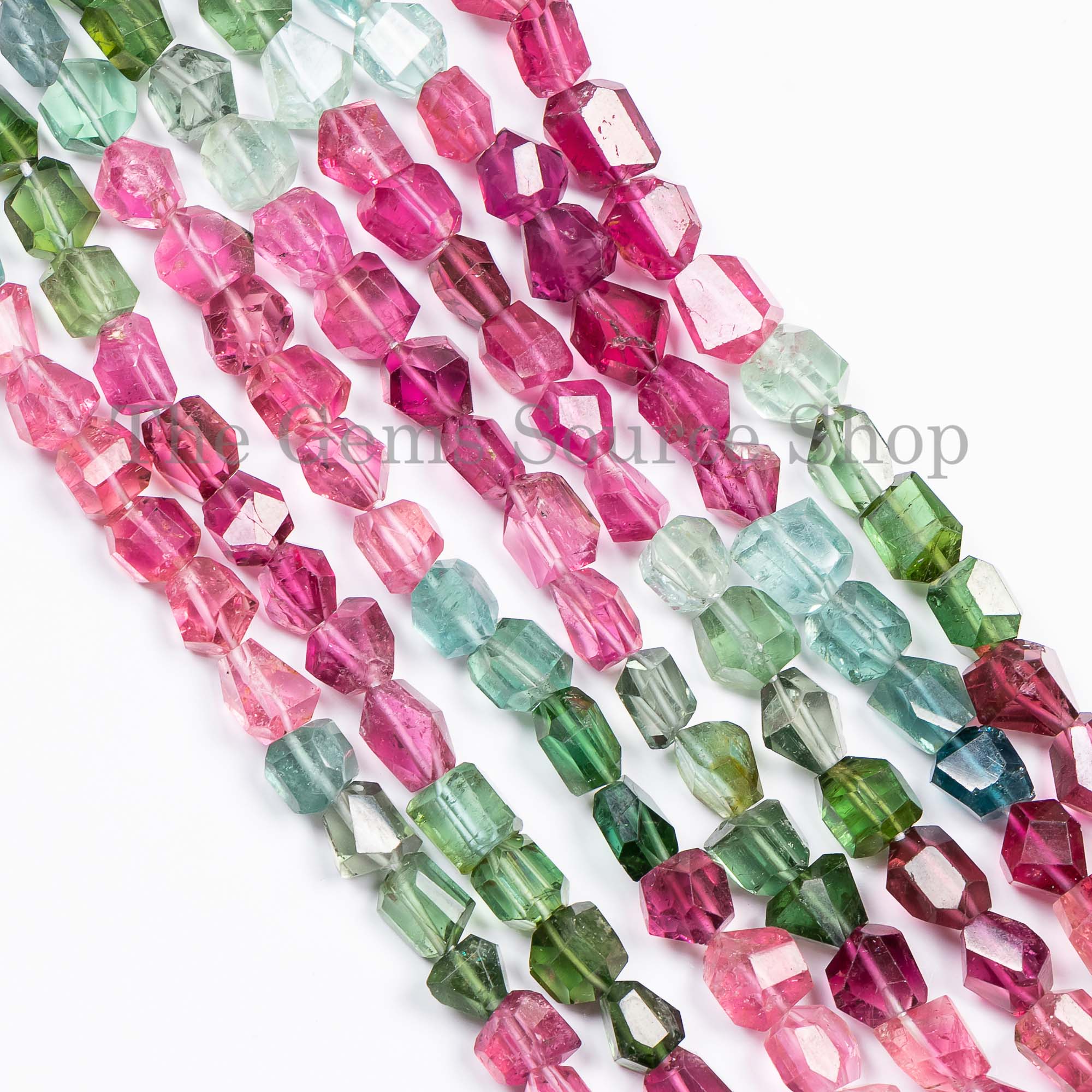 Multi Tourmaline Beads, Tourmaline Faceted Nugget Beads, Tourmaline Fancy Beads, Wholesale Beads