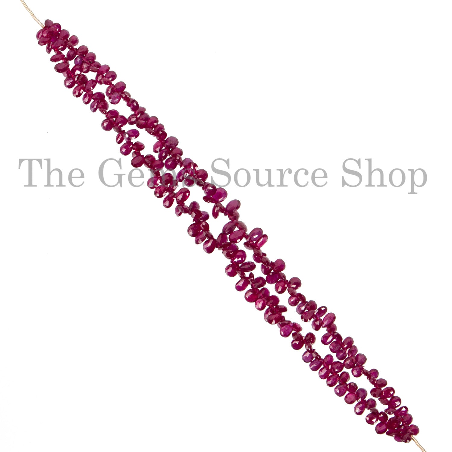 Natural Mozambique Ruby Beads, Pear Shape Briolette, Faceted Gemstone Beads