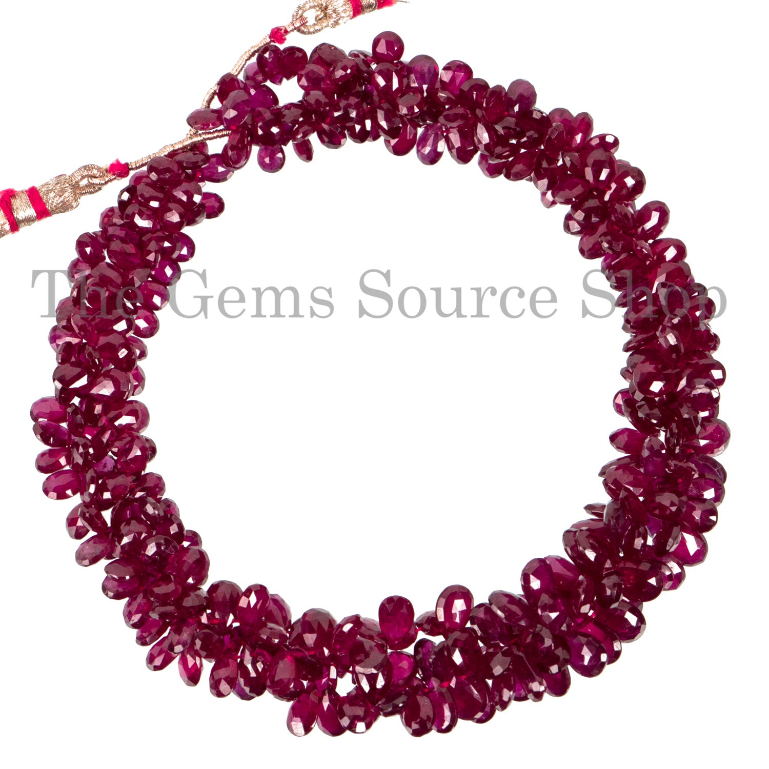Natural Mozambique Ruby Faceted Beads, Pear Gemstone Briolette, Jewelry Making Beads