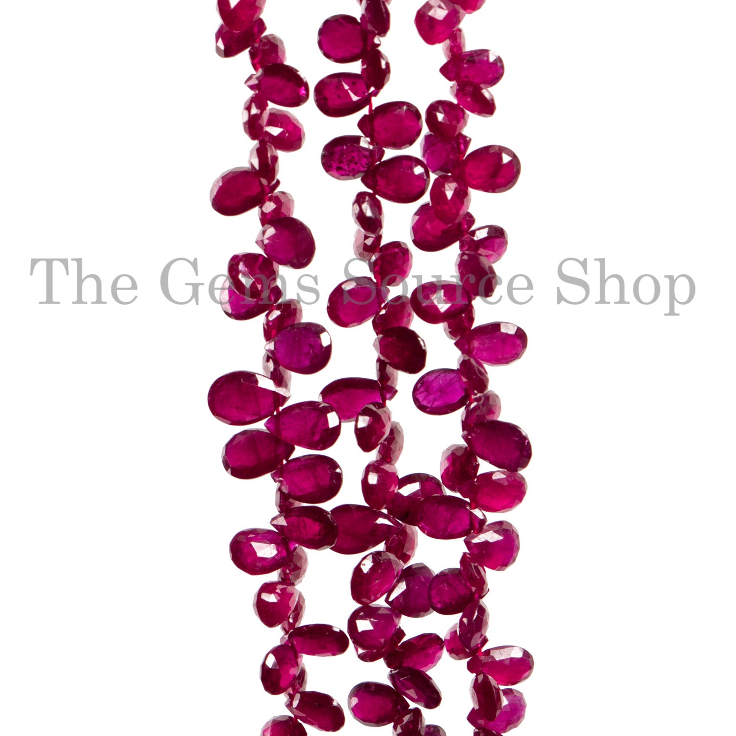 Natural Mozambique Ruby Faceted Beads, Pear Gemstone Briolette, Jewelry Making Beads