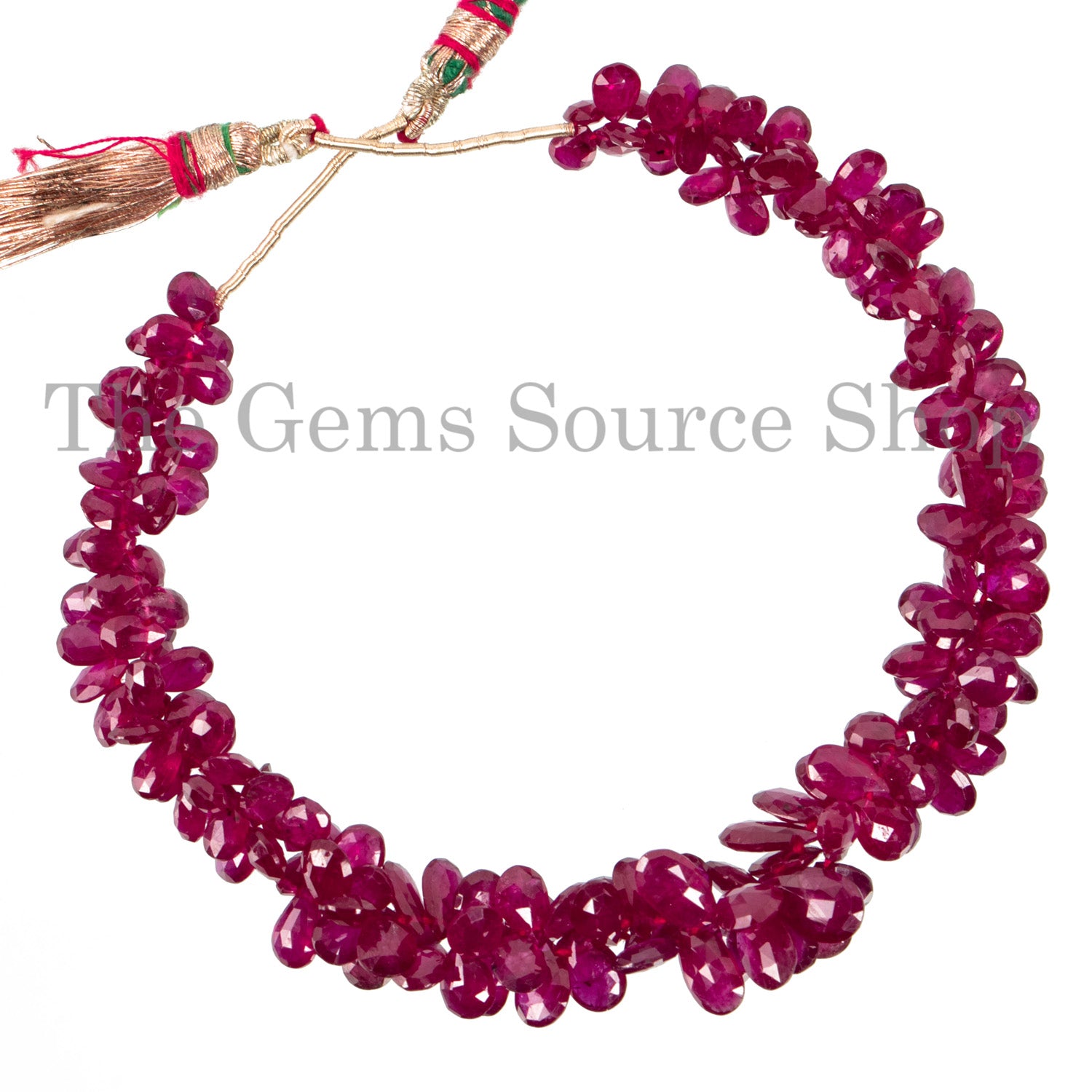 AAA Quality Mozambique Ruby Faceted Pear Shape Beads, Natural Gemstone Pear Briolette