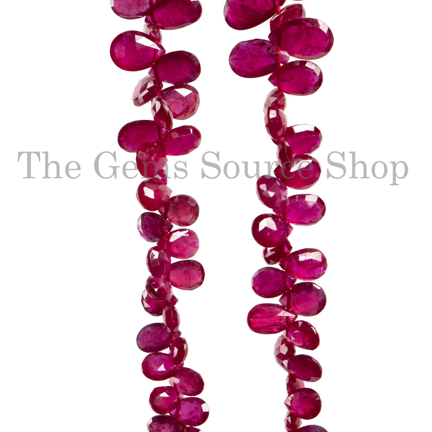 AAA Quality Mozambique Ruby Faceted Pear Shape Beads, Natural Gemstone Pear Briolette