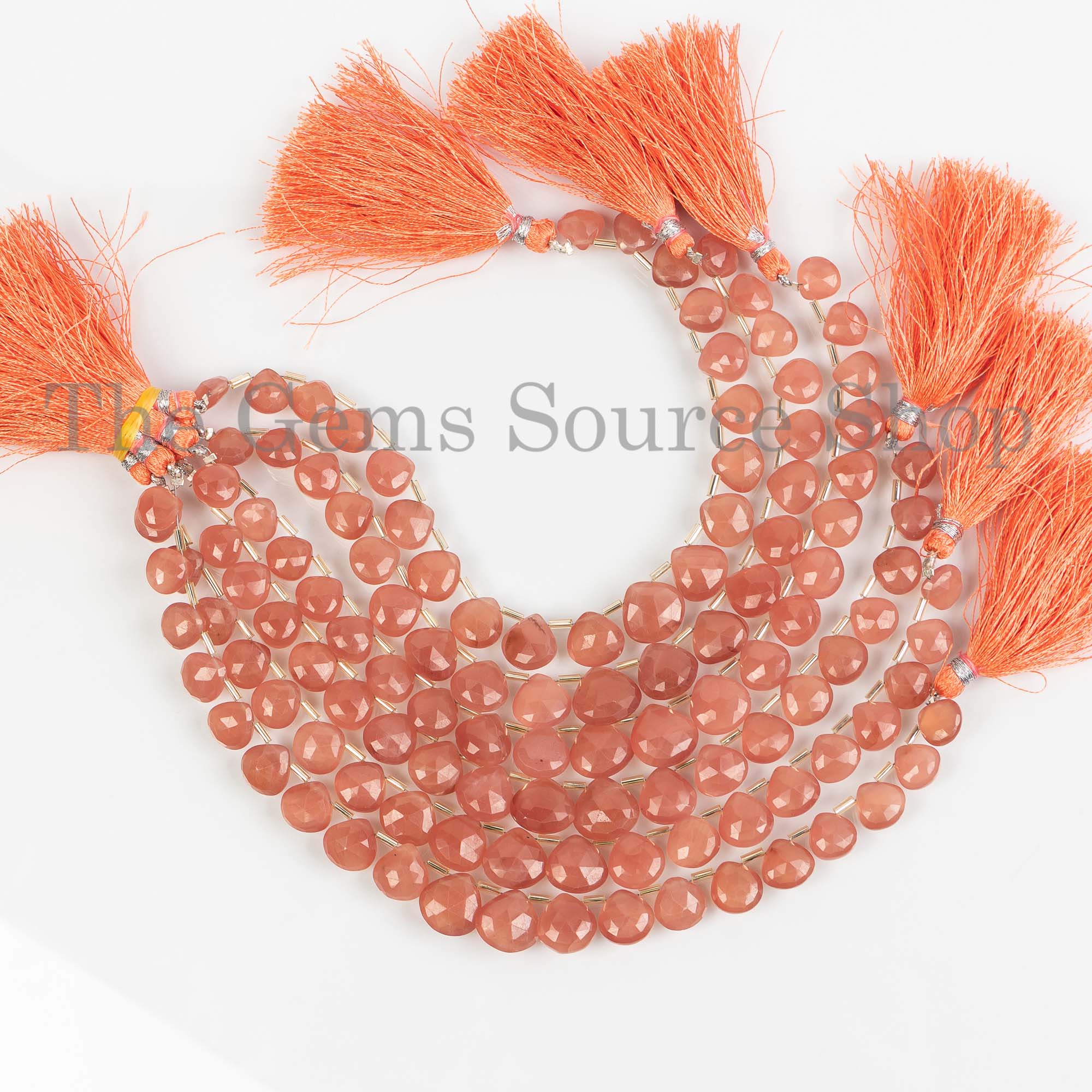 Natural Rhodochrosite Beads, Rhodochrosite Faceted Heart Beads, Side Drill Heart Beads