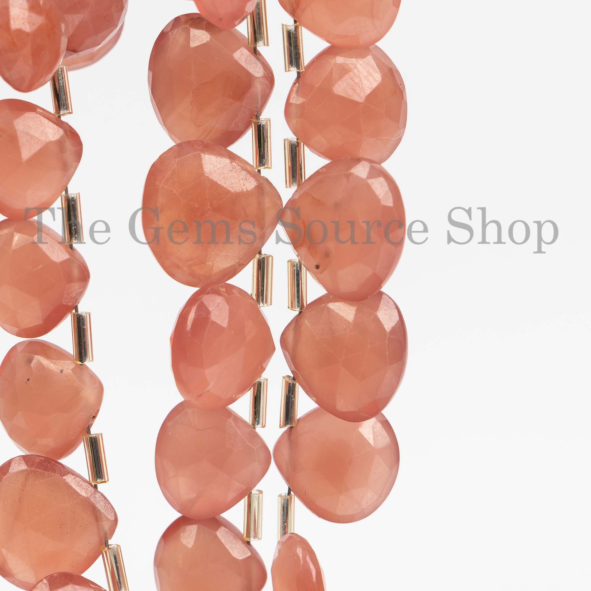 Natural Rhodochrosite Beads, Rhodochrosite Faceted Heart Beads, Side Drill Heart Beads