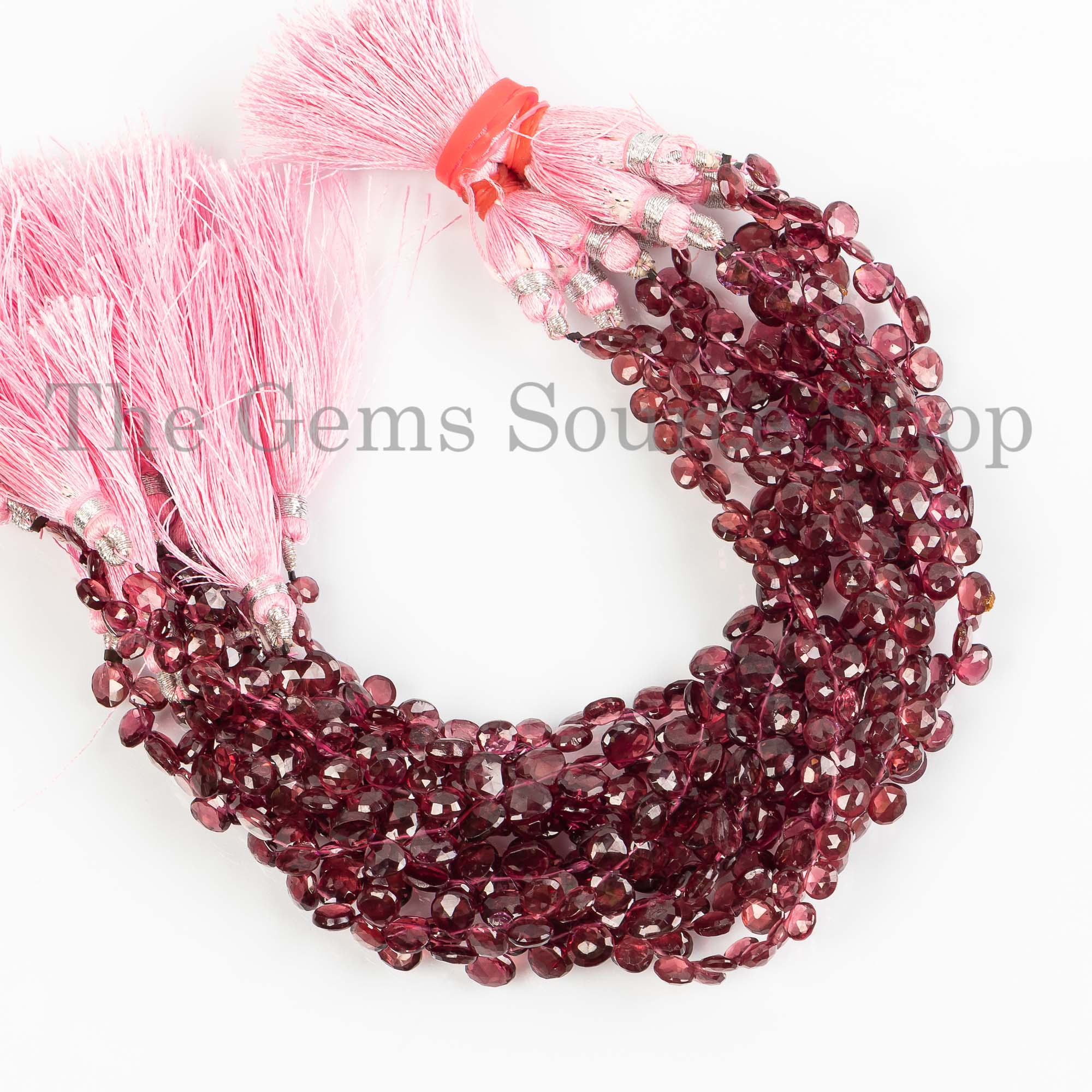 Rhodolite Garnet Beads, Garnet Faceted Beads, Garnet Heart Shape Beads, Side Drill Heart Beads