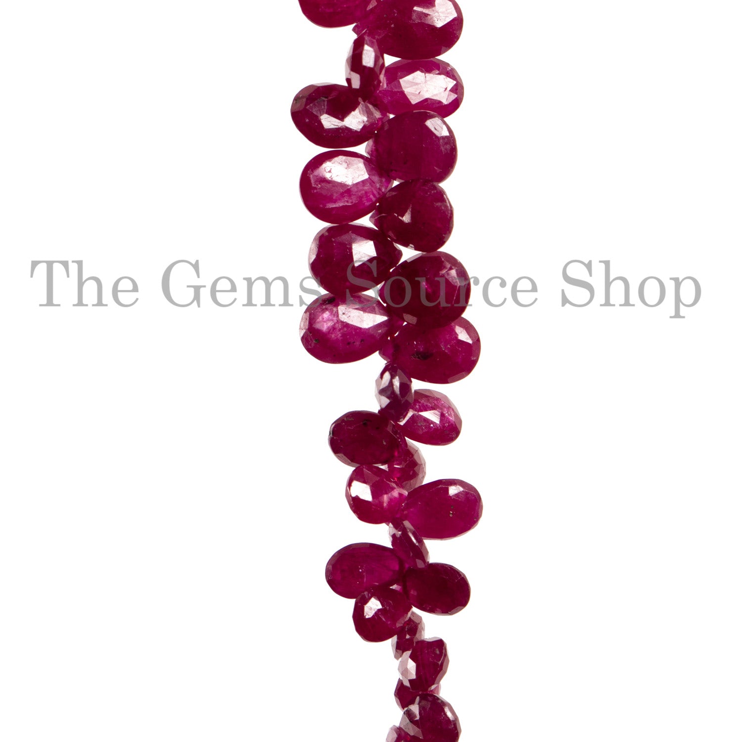 Mozambique Ruby Faceted Pear Shape Briolette, Natural Gemstone Beads