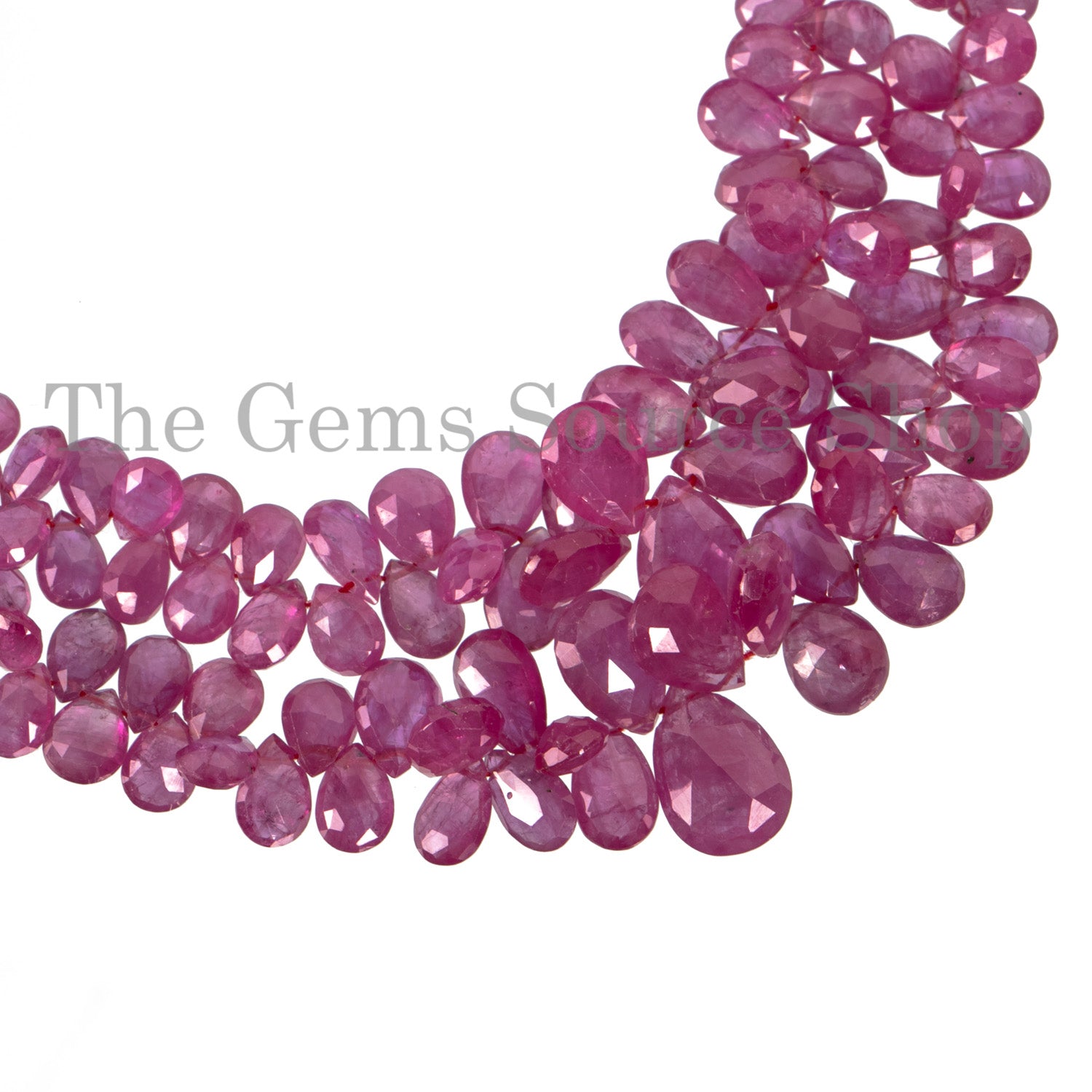 Super Top Quality Burma Ruby Pear Briolette, Natural Gemstone Faceted Beads