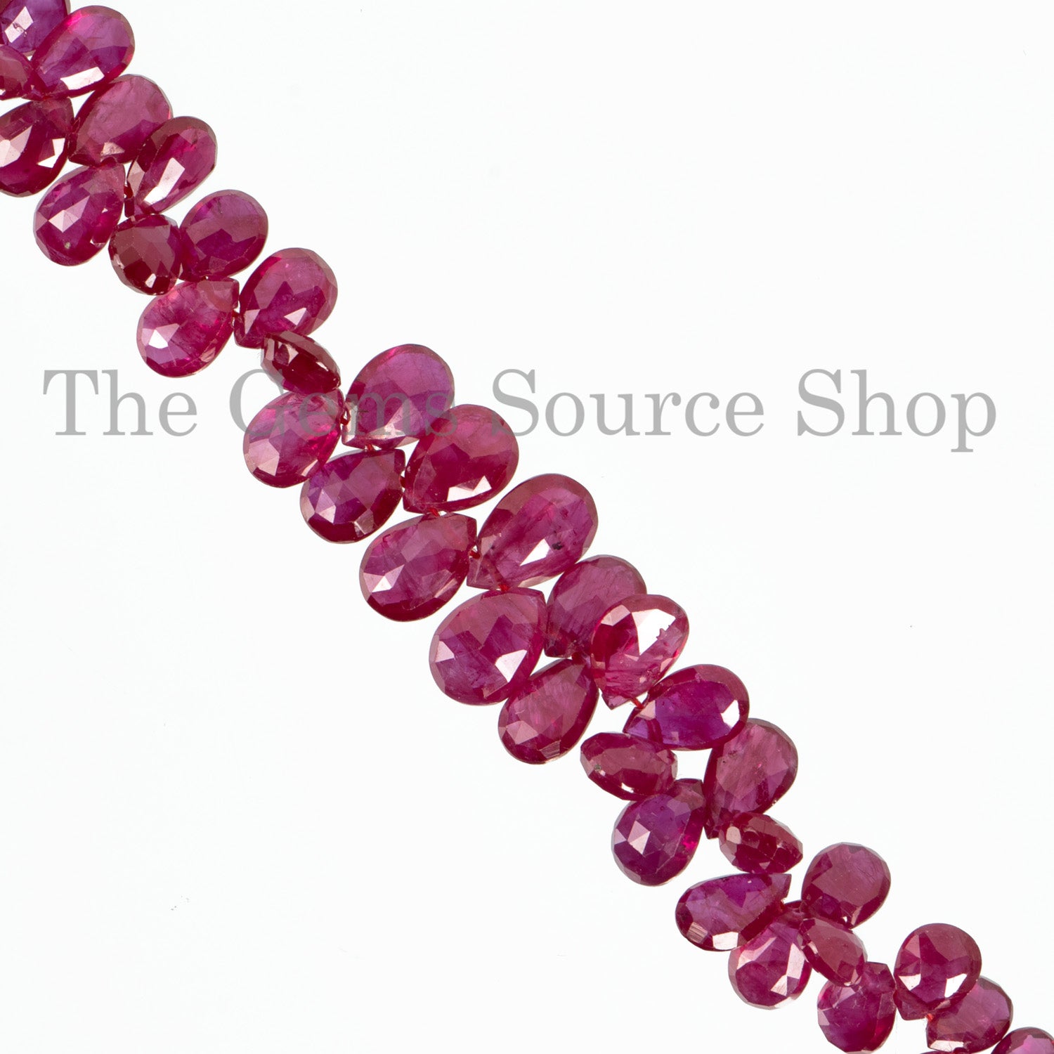 Natural Rare Burma Ruby Faceted Pear Beads, Super Top Quality Gemstone Beads Briolette