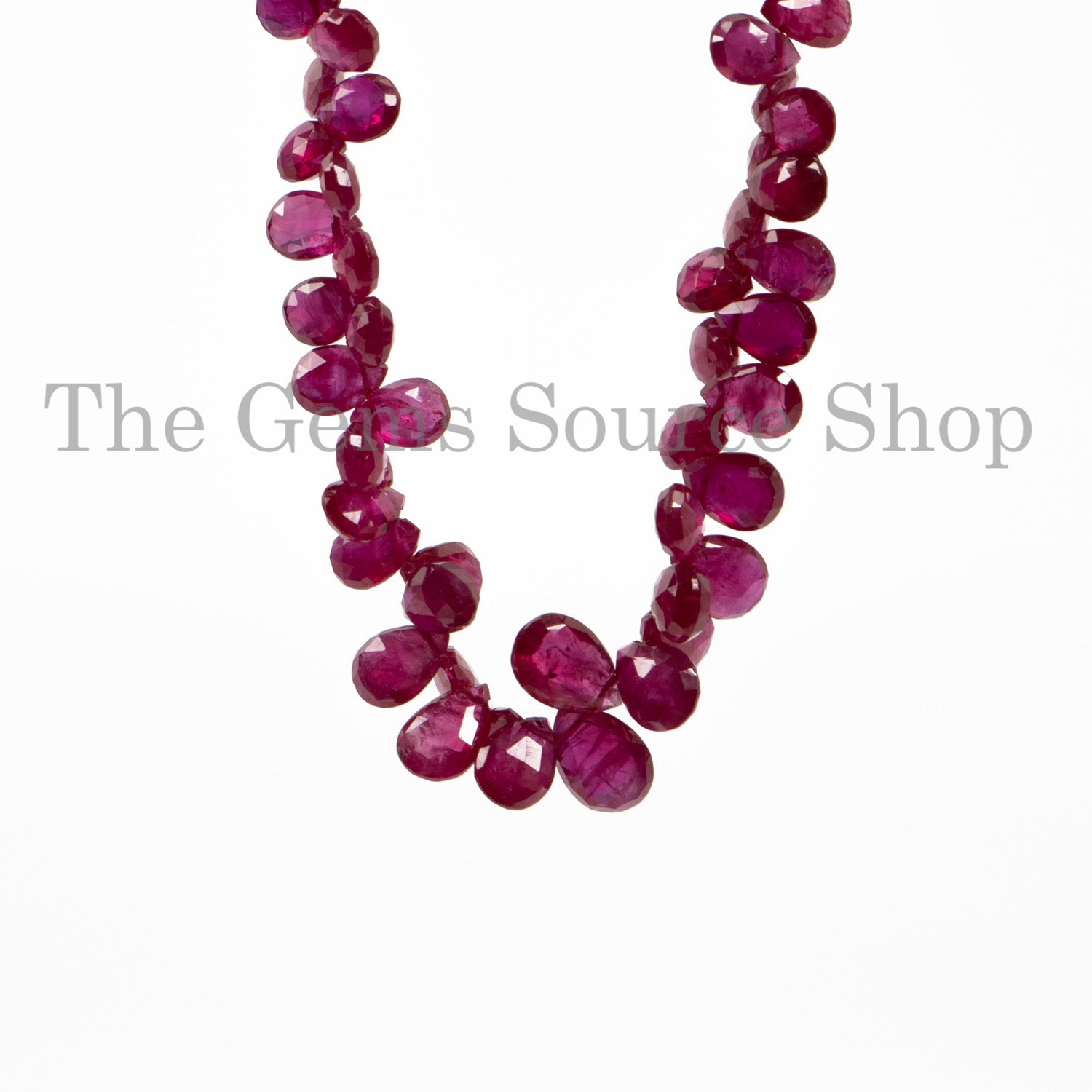 Natural Rare Burma Ruby Faceted Pear Beads, Super Top Quality Gemstone Beads Briolette