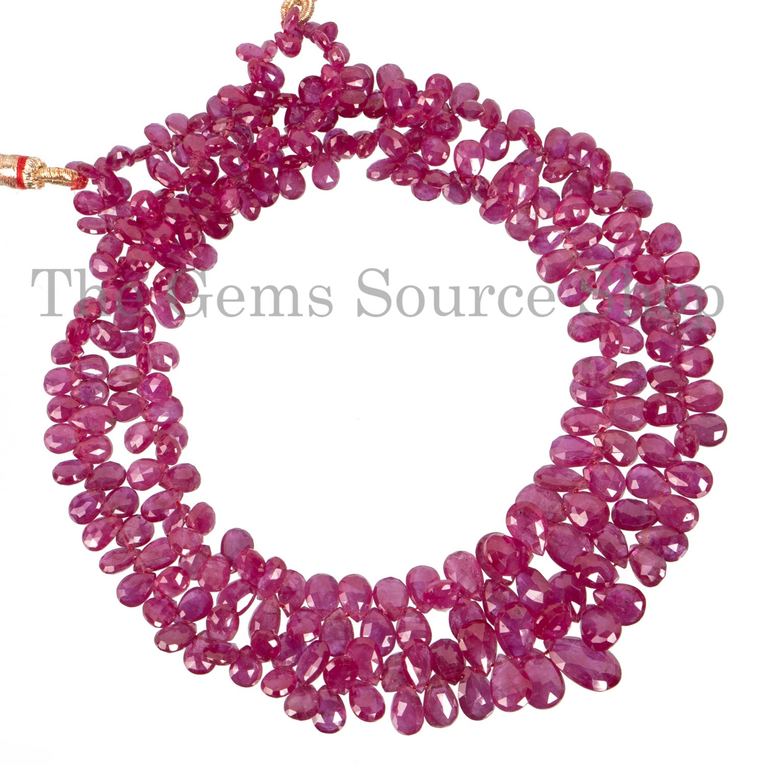 Super Top Quality Rare Burma Ruby Faceted Pear Shape Beads, Pear Briolette