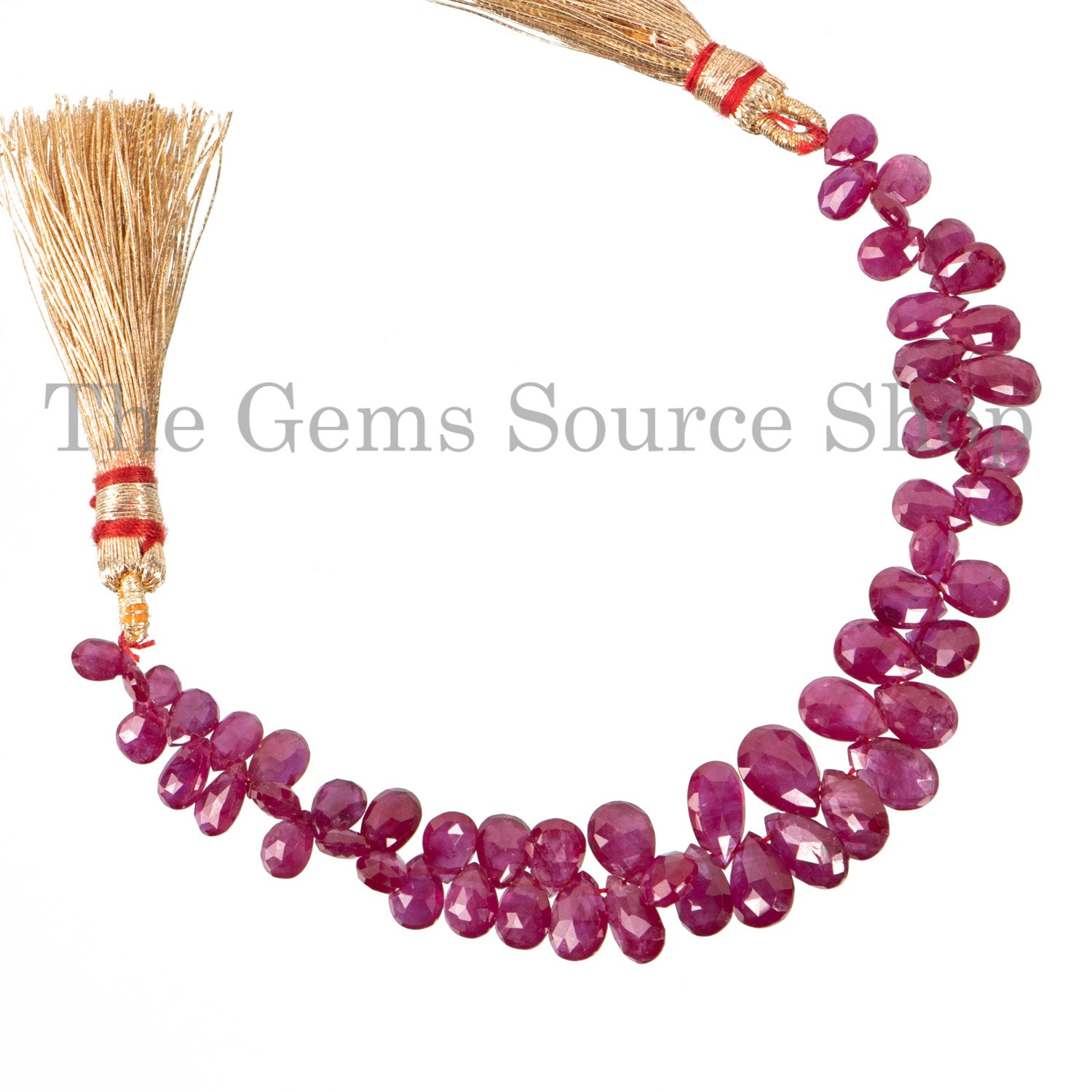 Super Top Quality Burma Ruby Beads, Natural Faceted Pear Shape Beads, Briolette Beads