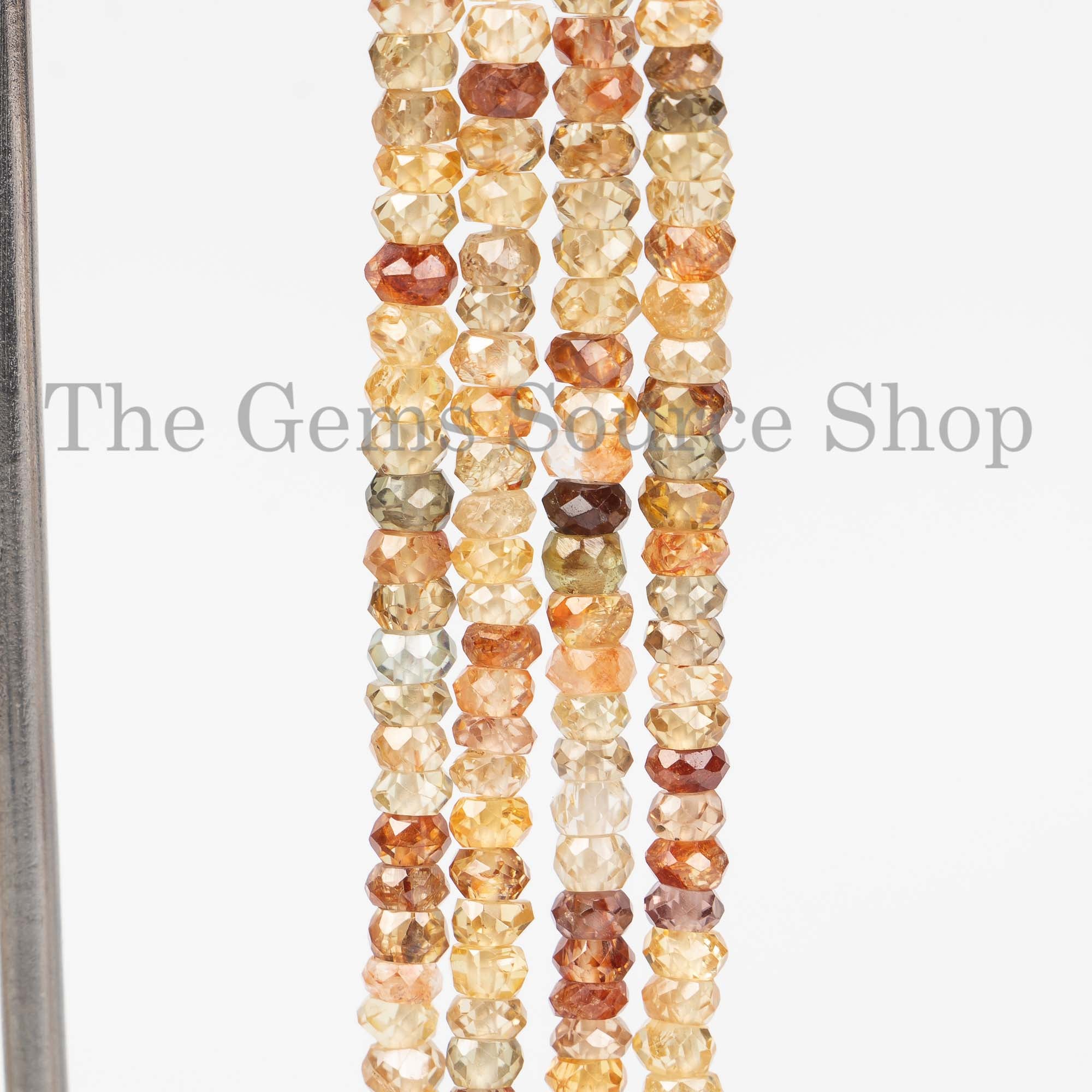 Multi Zircon Faceted Rondelle Beads, Multi Zircon Gemstone Beads