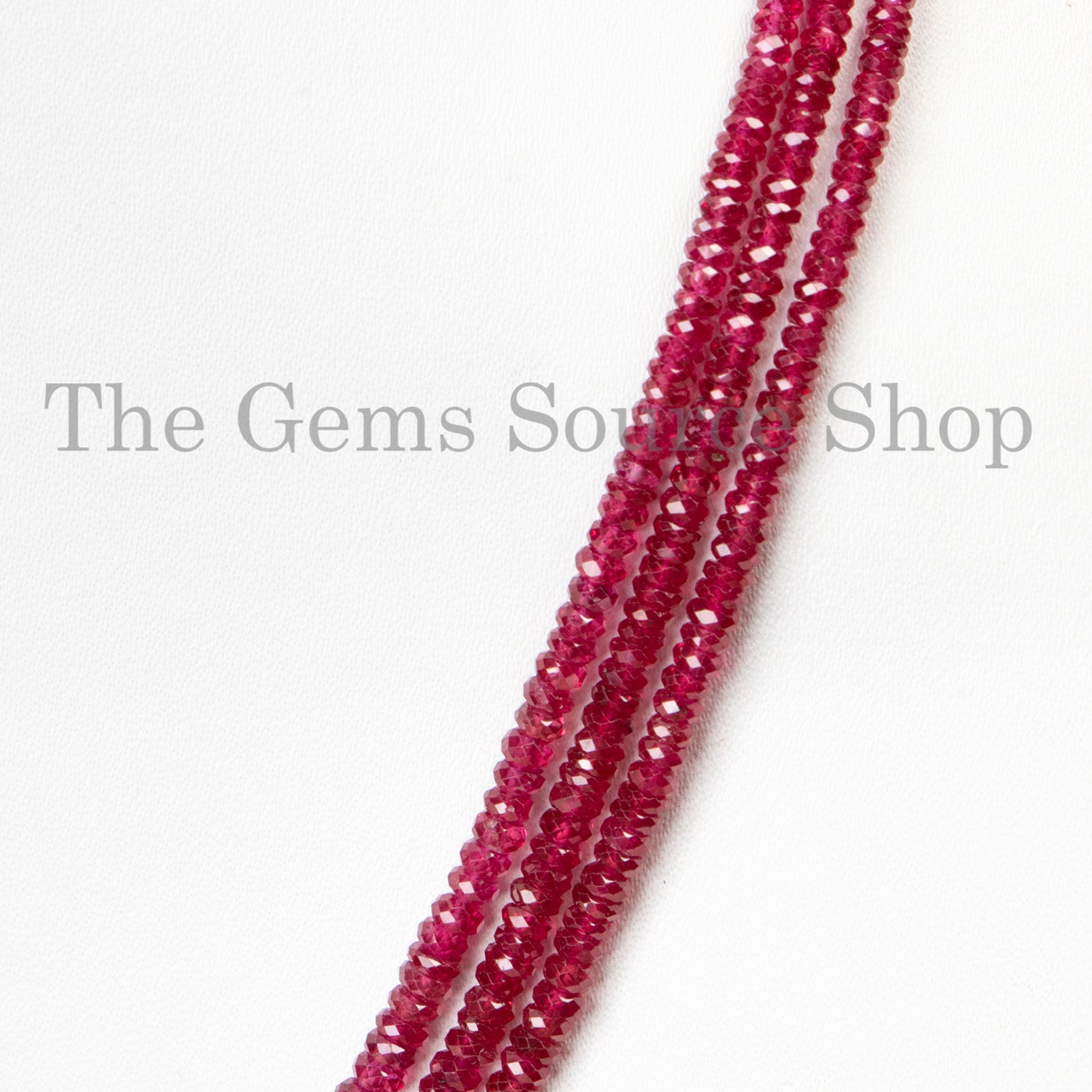Mozambique Ruby Necklace, Faceted Rondelle Necklace, Beaded Necklace, Gemstone Necklace, Gift For Her