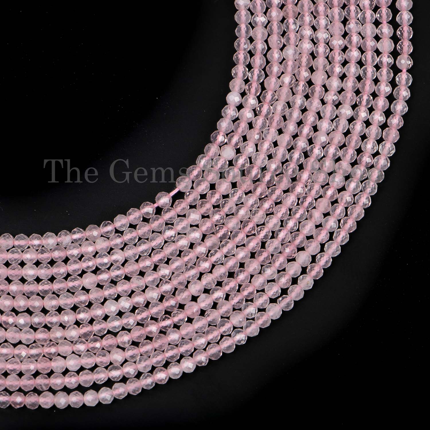 Rose Quartz Beads, Rose Quartz Rondelle Beads, Rose Quartz Faceted Beads, Rose Quartz Gemstone Beads