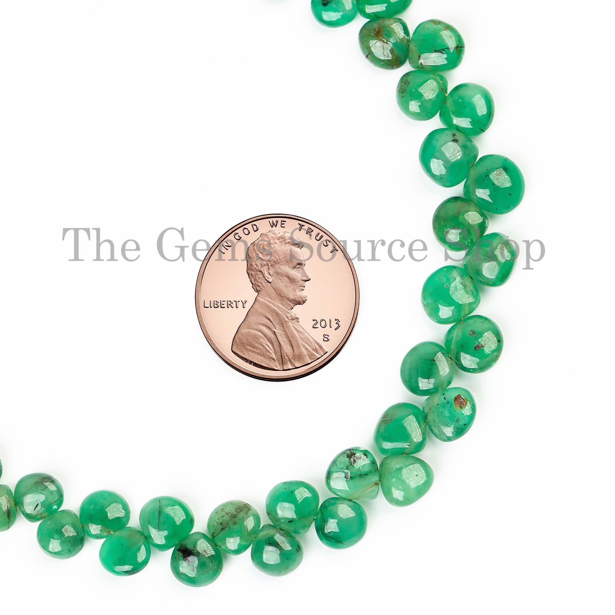 Natural Emerald Smooth Heart Shape Beads, Emerald Plain Heart Beads, Side Drill Heart Beads