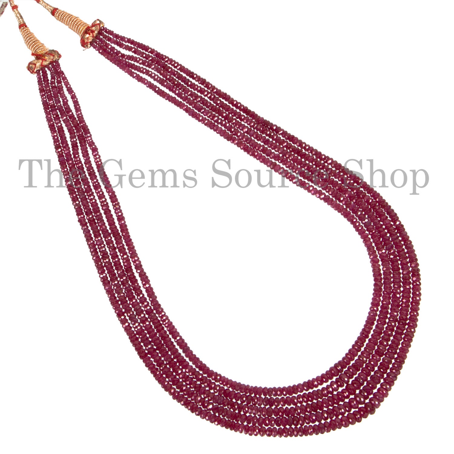 Natural Mozambique Ruby Necklace, Faceted Rondelle, Gemstone Necklace, Beaded Necklace