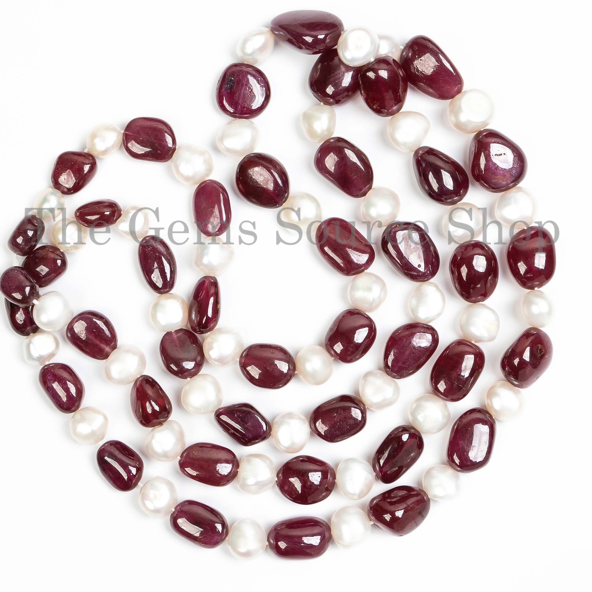 Ruby & Pearl Plain Nugget Beads, Ruby Nugget, Pearl Smooth Nugget, Ruby Nugget Beads, Pearl Beads, Gemstone Beads, Nugget Beads