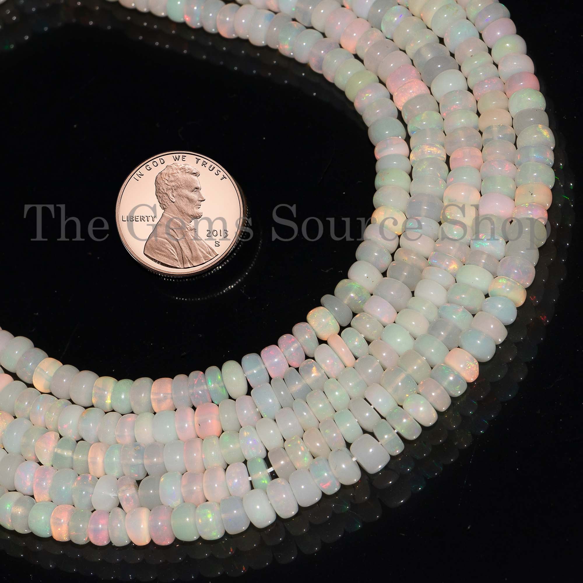 Natural Ethiopian Opal Beads, Opal Smooth Gemstone, Opal Rondelle Shape Beads, Opal Gemstone For Jewelry Making