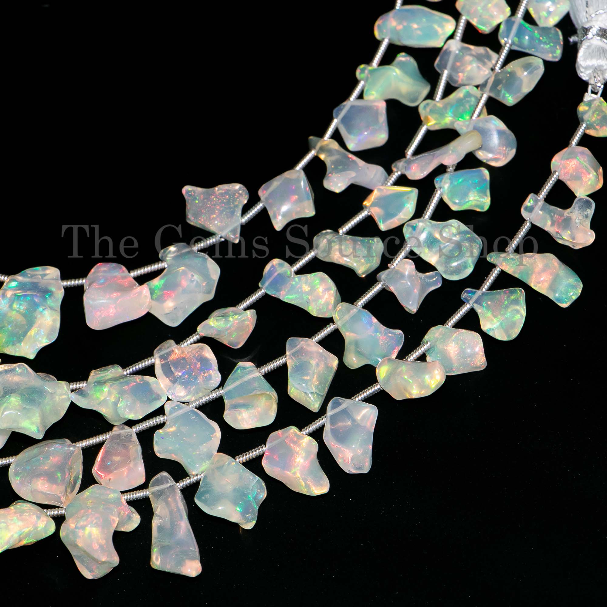 Ethiopian Opal Fancy Nuggets Beads, Flashy Ethiopian Opal Nugget Beads, Wholesale Beads