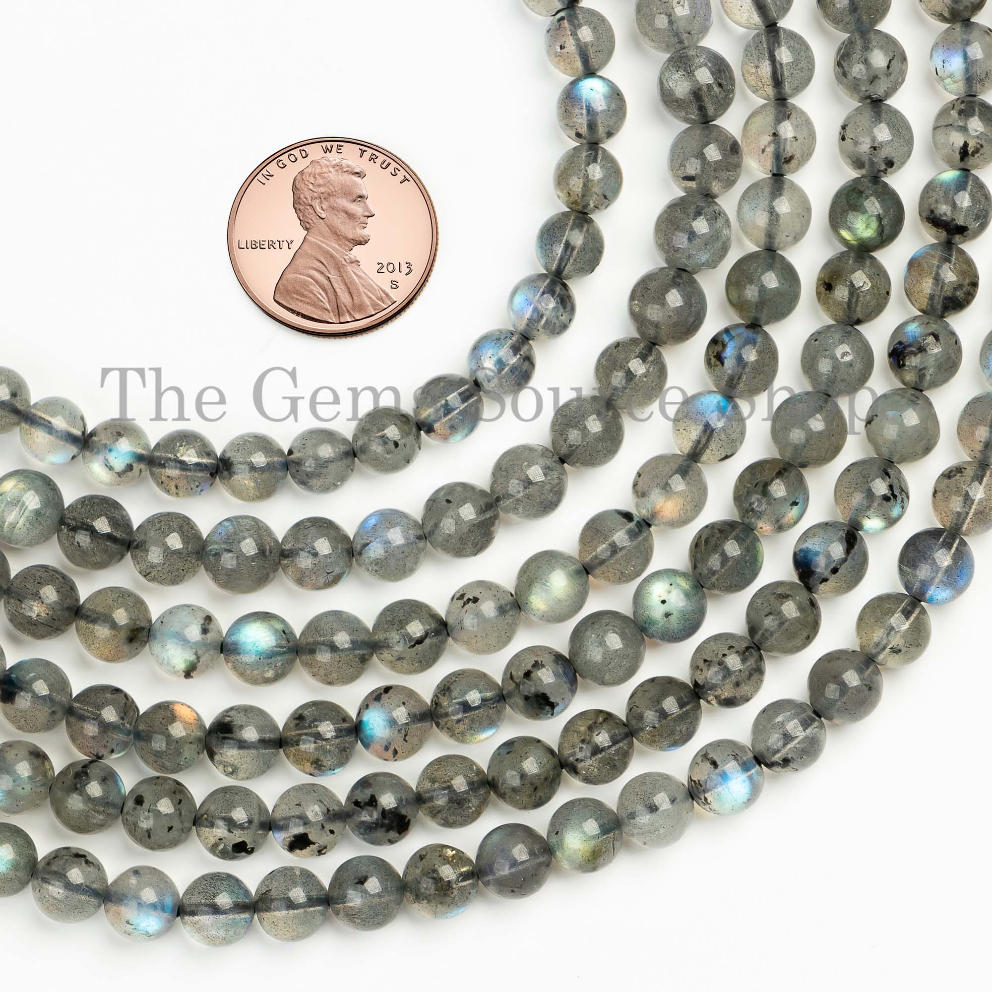 Genuine Labradorite Plain Round Ball Shape 6mm Gemstone Beads 14" Strand