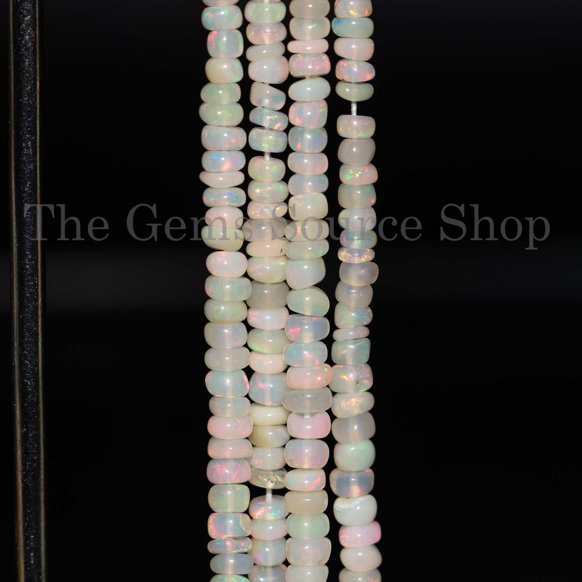 Ethiopian Opal Beads, Opal Smooth Gemstone Beads, Opal Rondelle Shape Beads, Opal Wholesale Beads For Bracelet Making