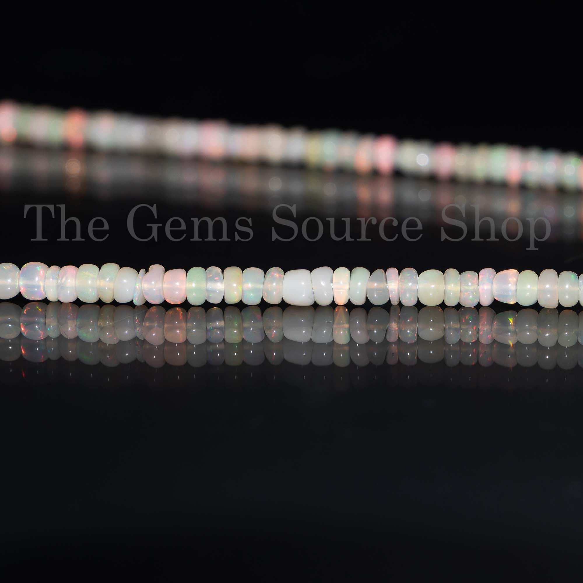 Ethiopian Opal Beads, Opal Smooth Gemstone Beads, Opal Rondelle Shape Beads, Opal Wholesale Beads For Bracelet Making