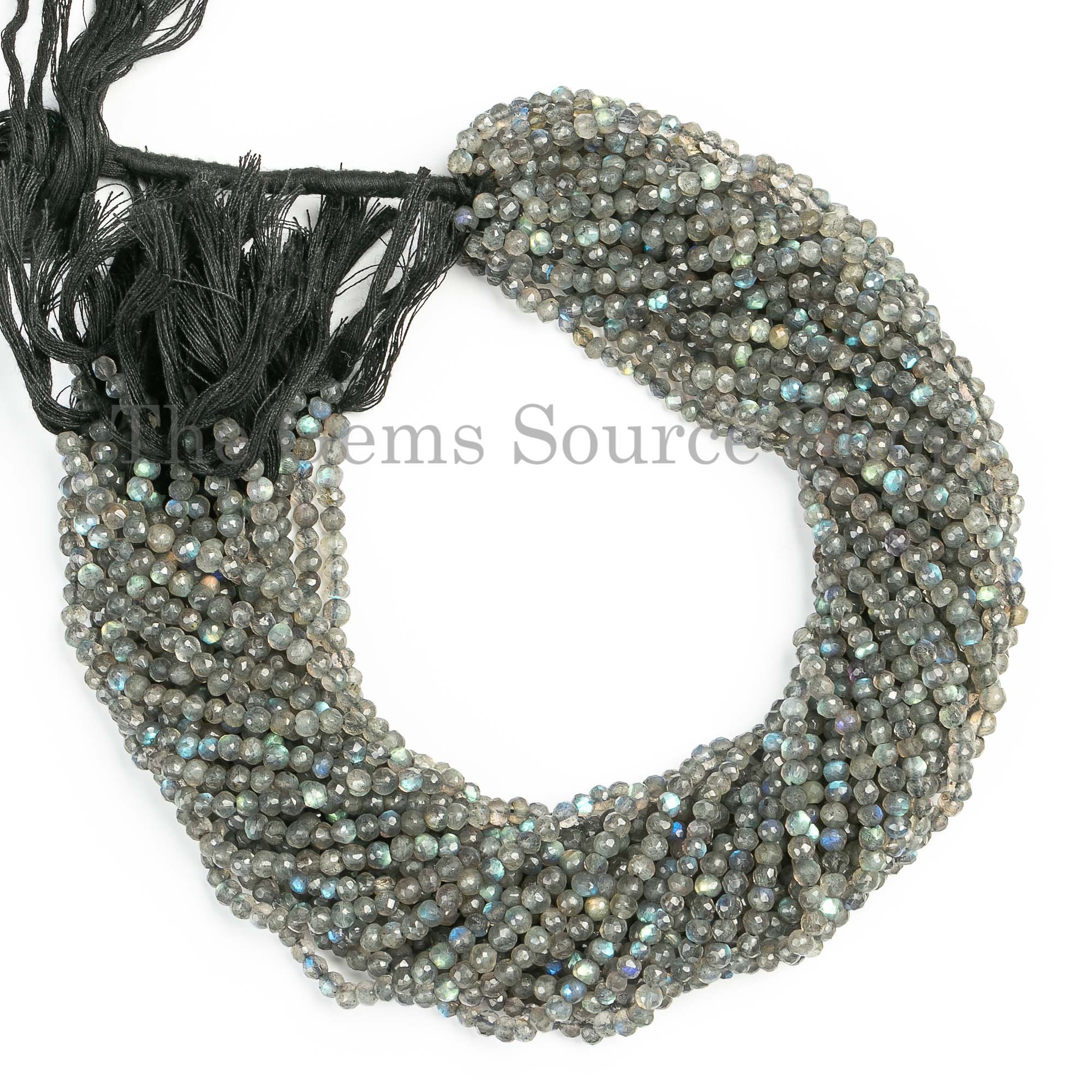 3.5-4mm Labradorite Beads, Labradorite Faceted Round Shape Beads, Labradorite Gemstone Beads