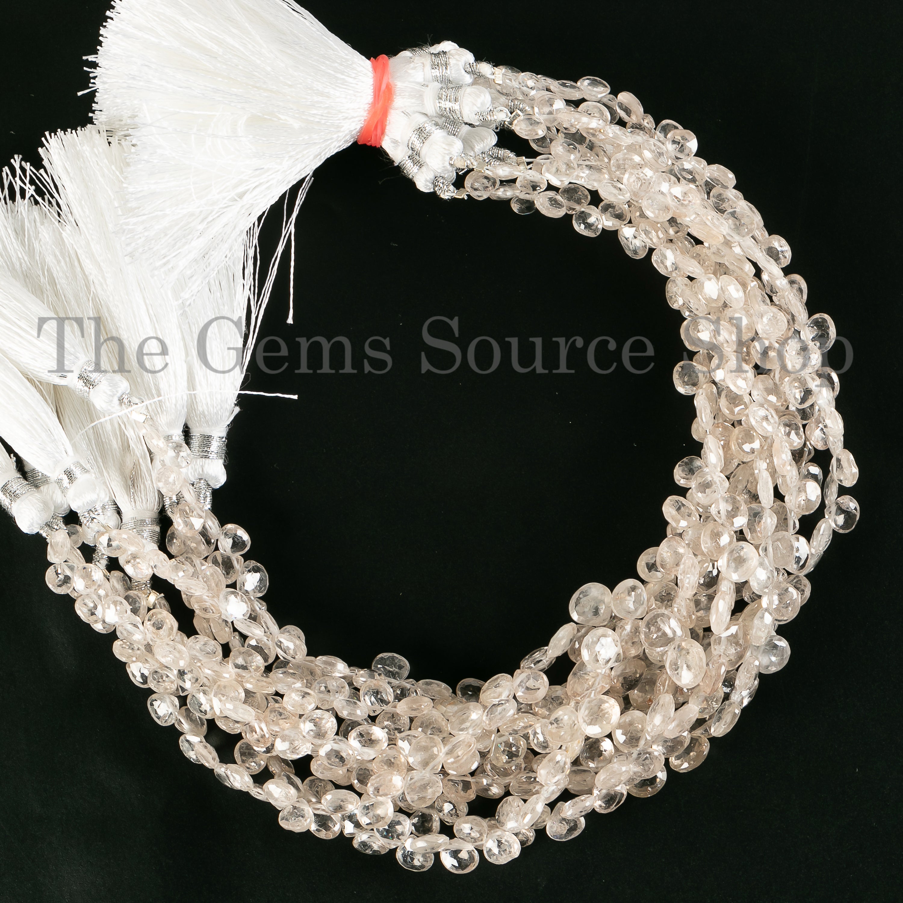 White Zircon Beads, White Zircon Faceted Heart Beads, Zircon Gemstone Beads