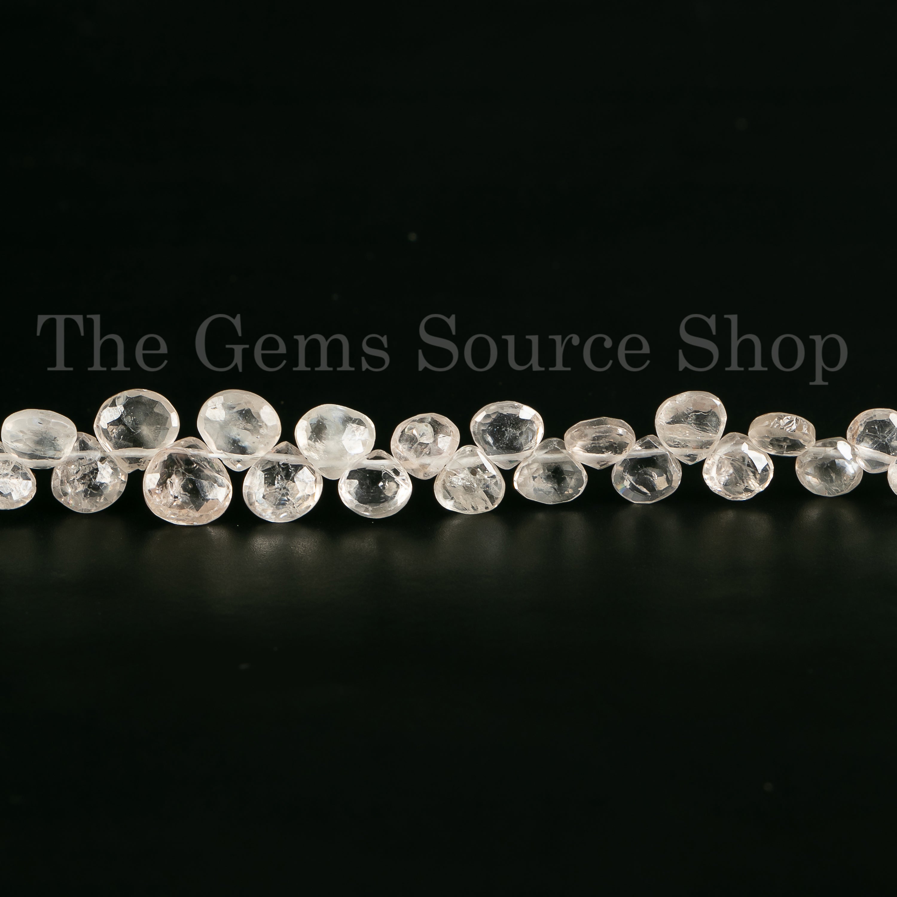 White Zircon Beads, White Zircon Faceted Heart Beads, Zircon Gemstone Beads