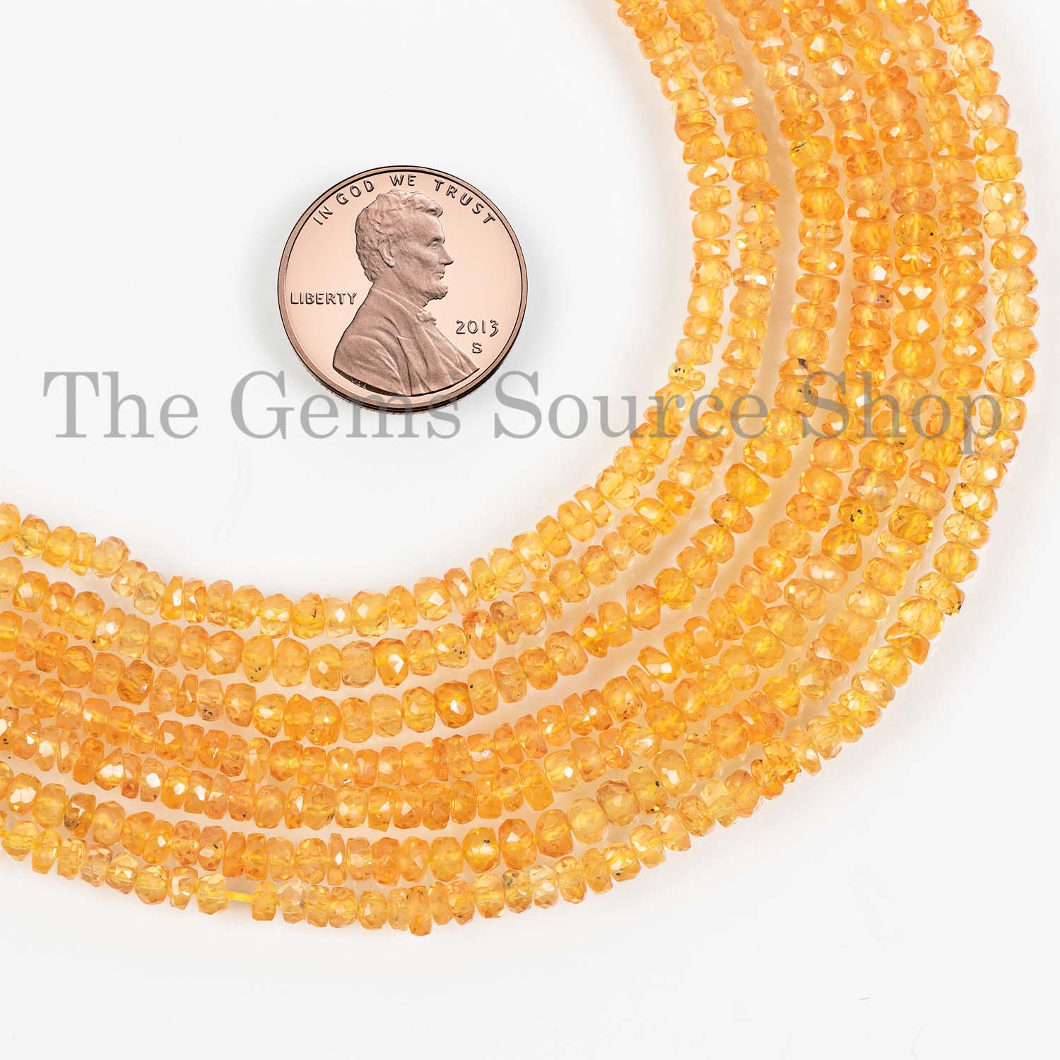 Orange Sapphire Rondelles