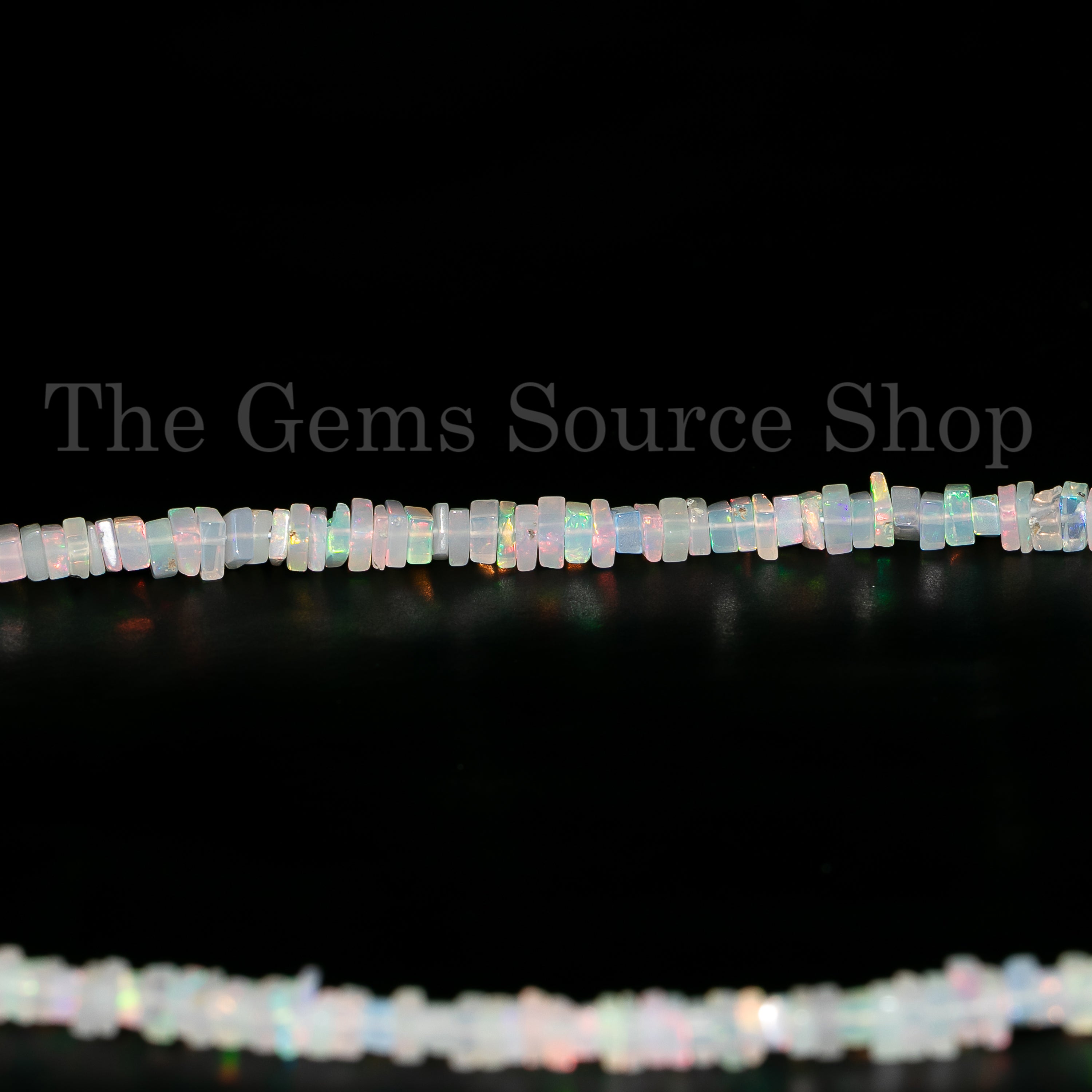 Ethiopian Opal Beads, Opal Heishi Square Beads, Opal Gemstone Beads