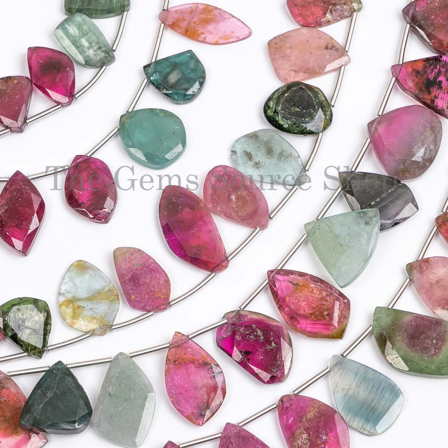 Multi Tourmaline Faceted Beads