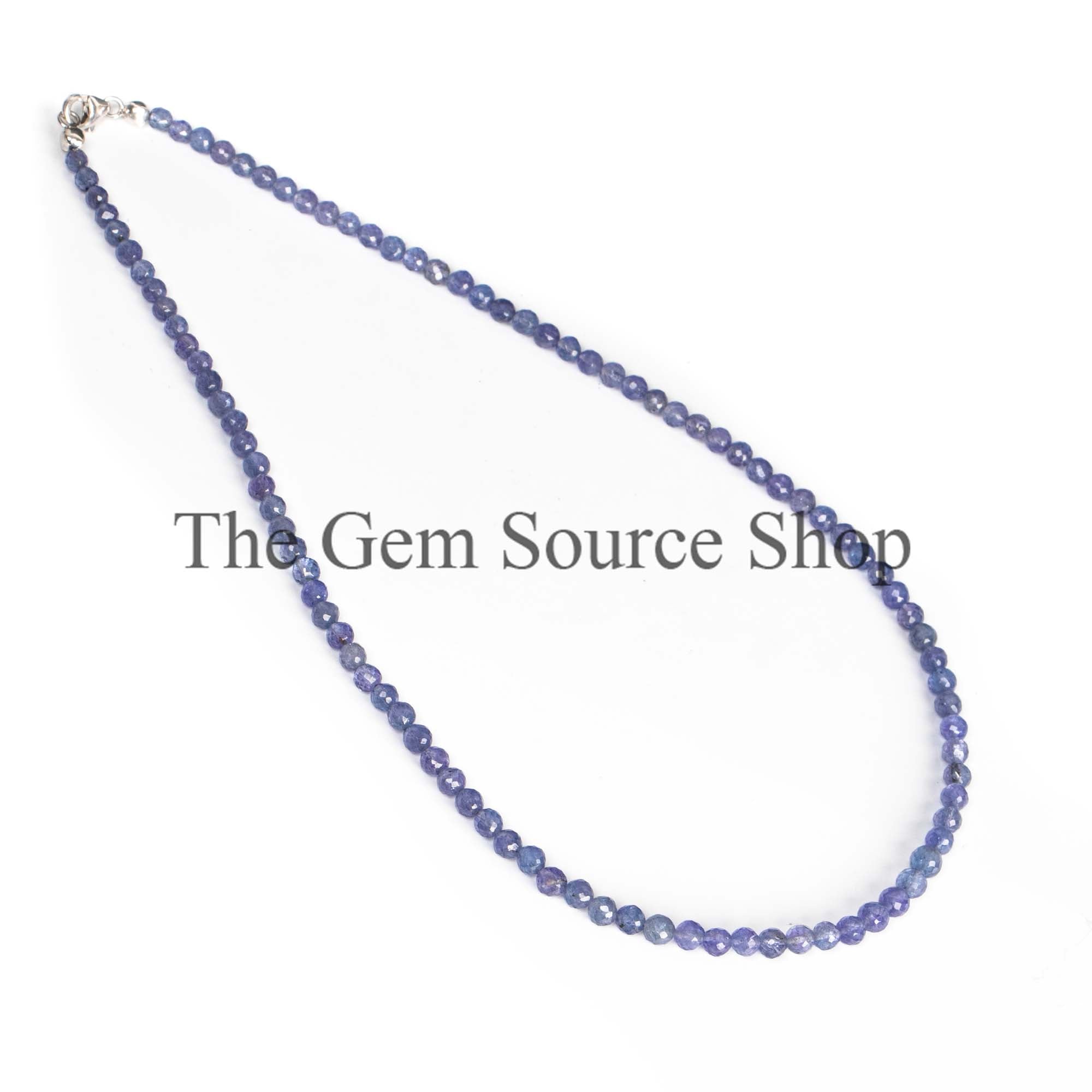 4-5mm Tanzanite Faceted Round Beaded Necklace Jewelry TGS-2349