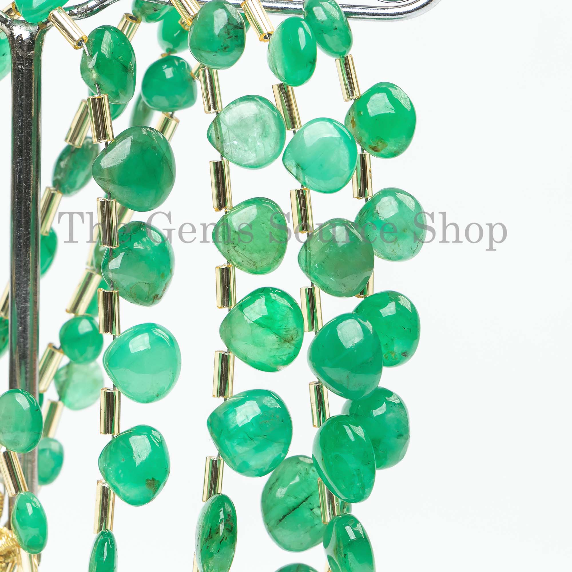 5-9mm Emerald Smooth Beads, Emerald Plain Heart, Smooth Heart Beads, Gemstone Beads