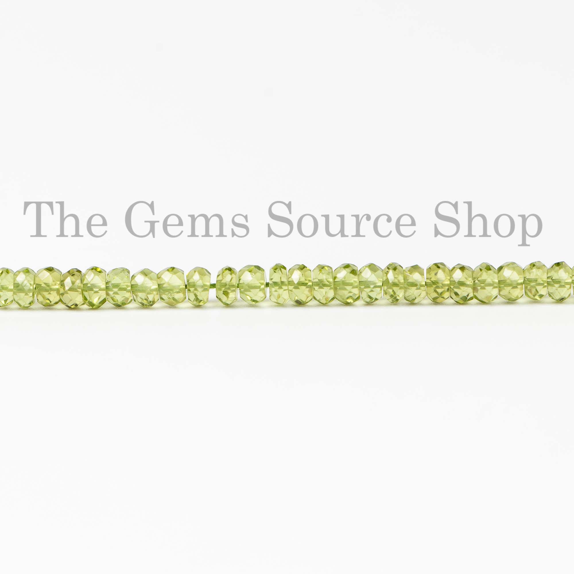 4-4.25mm Natural Peridot Faceted Rondelle Shape Beads TGS-2579