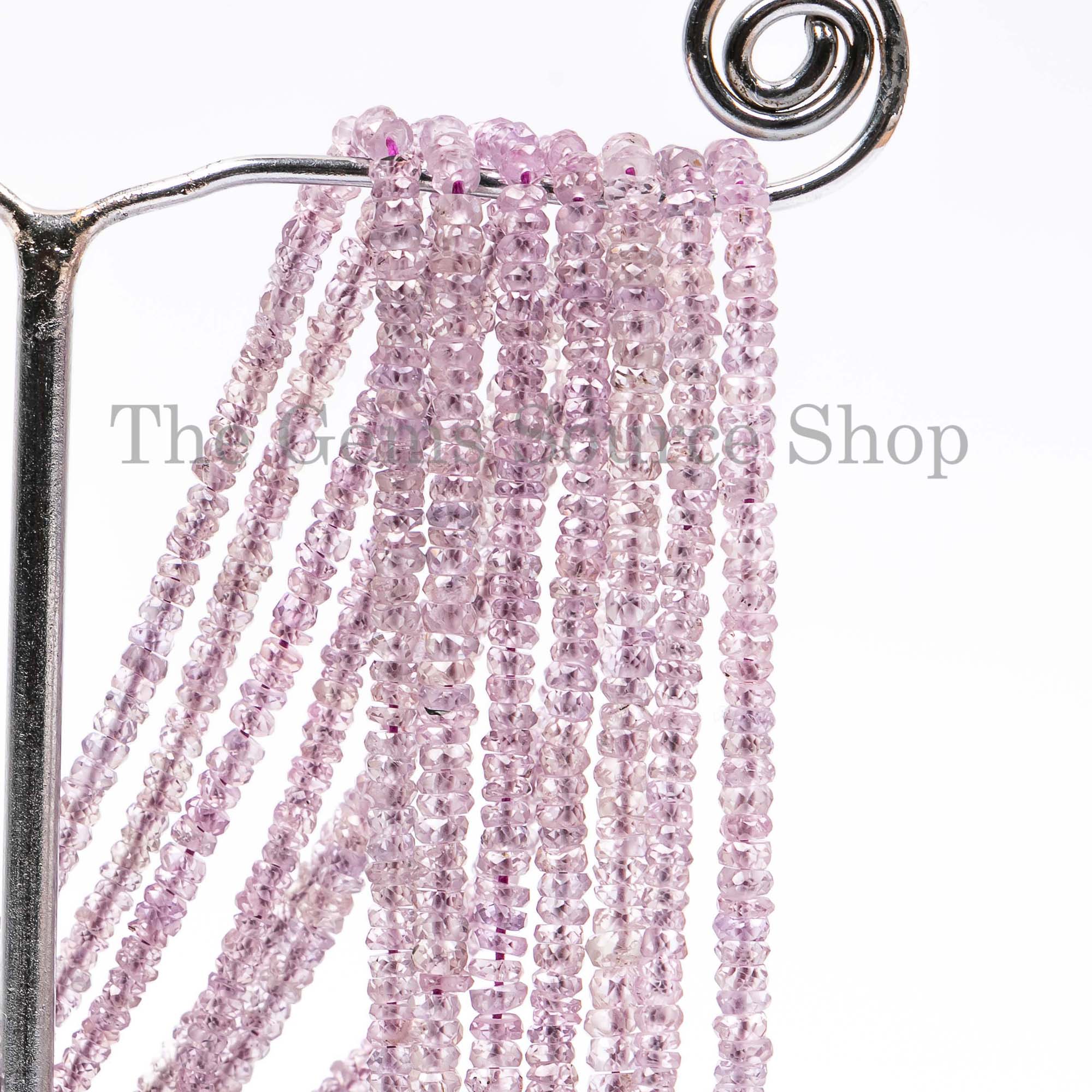 Lavender sapphire Faceted rondelle shape gemstone beads TGS-2572