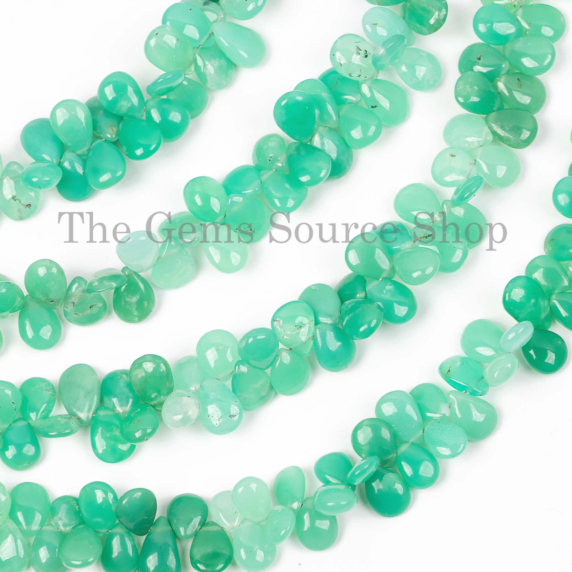 Chrysoprase Plain Pear Shape Beads, Smooth Chrysoprase Beads, Pear Shape Chrysoprase Gemstone Beads