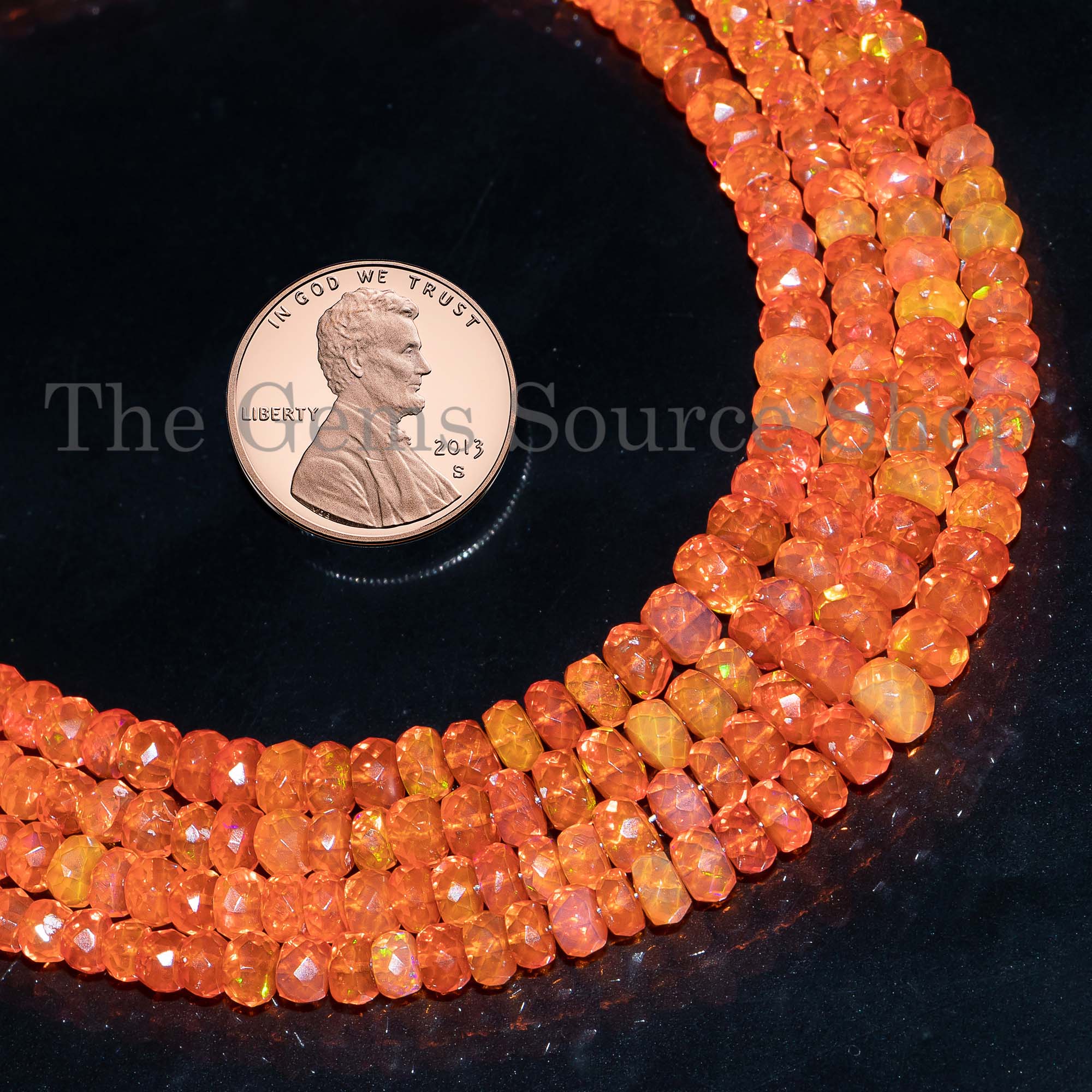 Orange Ethiopian Opal Beads, Opal Faceted Rondelle Beads, Gemstone Beads
