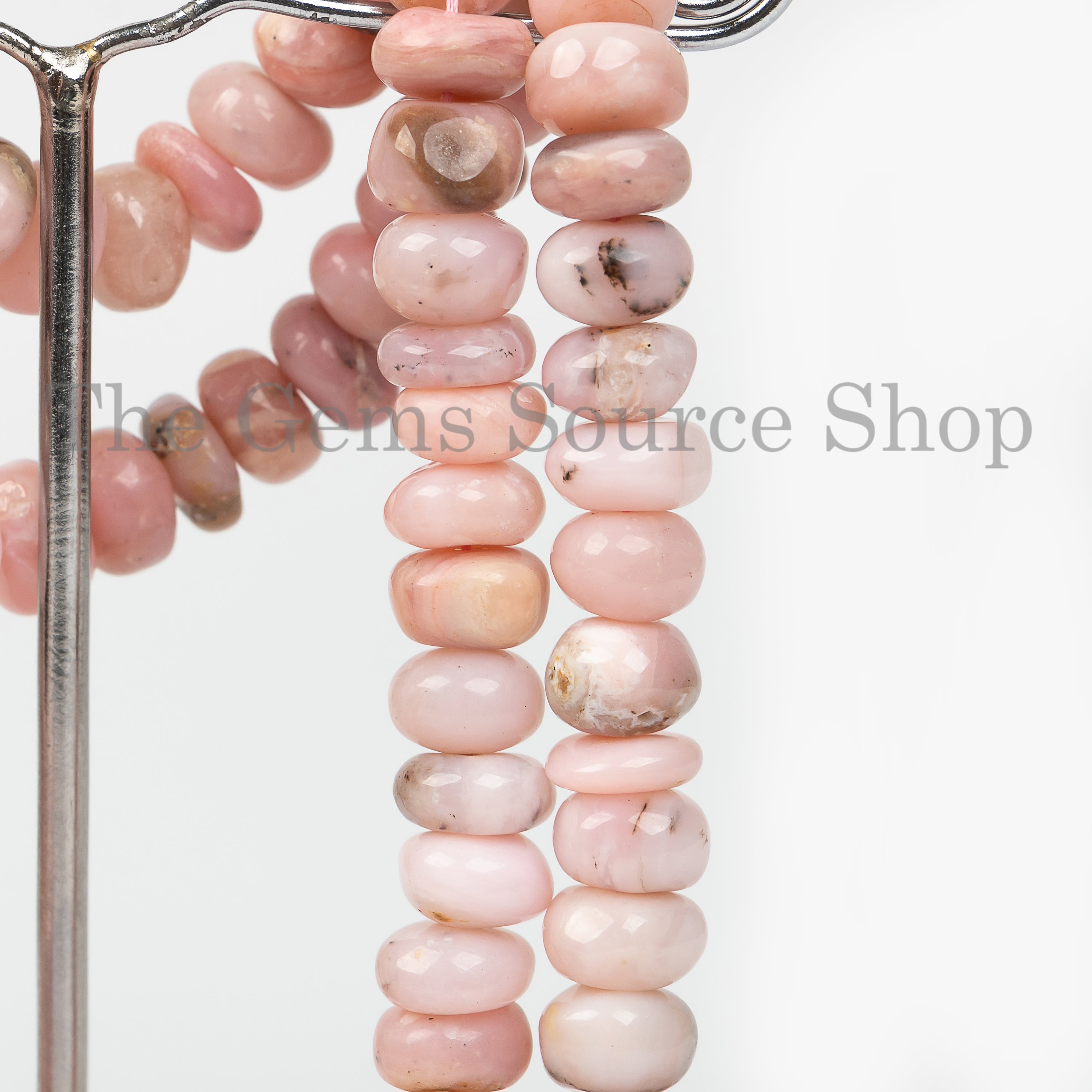 Pink Opal Beads, Pink Opal Rondelle Beads, Pink Opal Smooth Beads, Pink Opal Gemstone Beads
