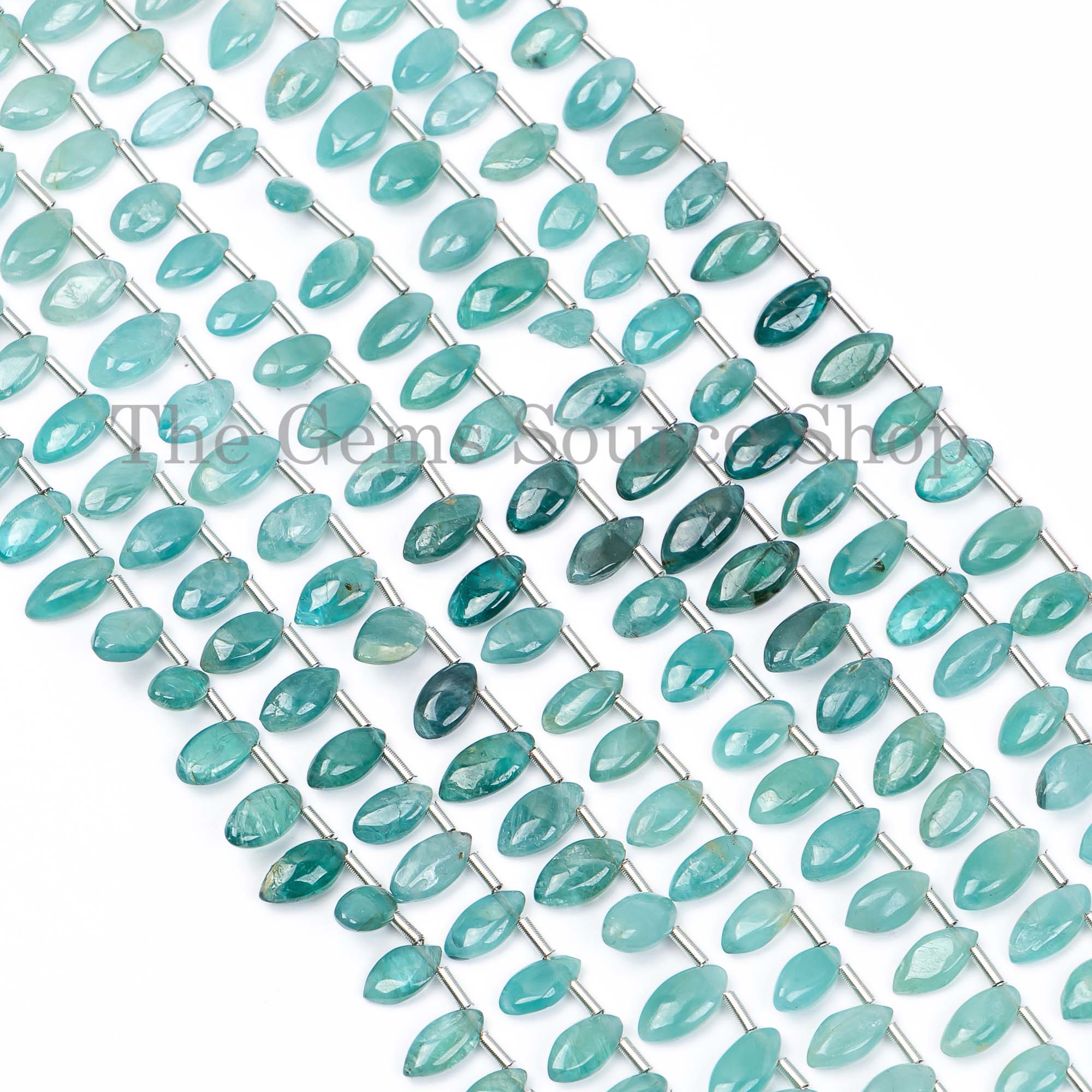 Marquise Shape Smooth Natural Grandidierite Top Drilled 4x7-4x8mm Beads 8" Strand