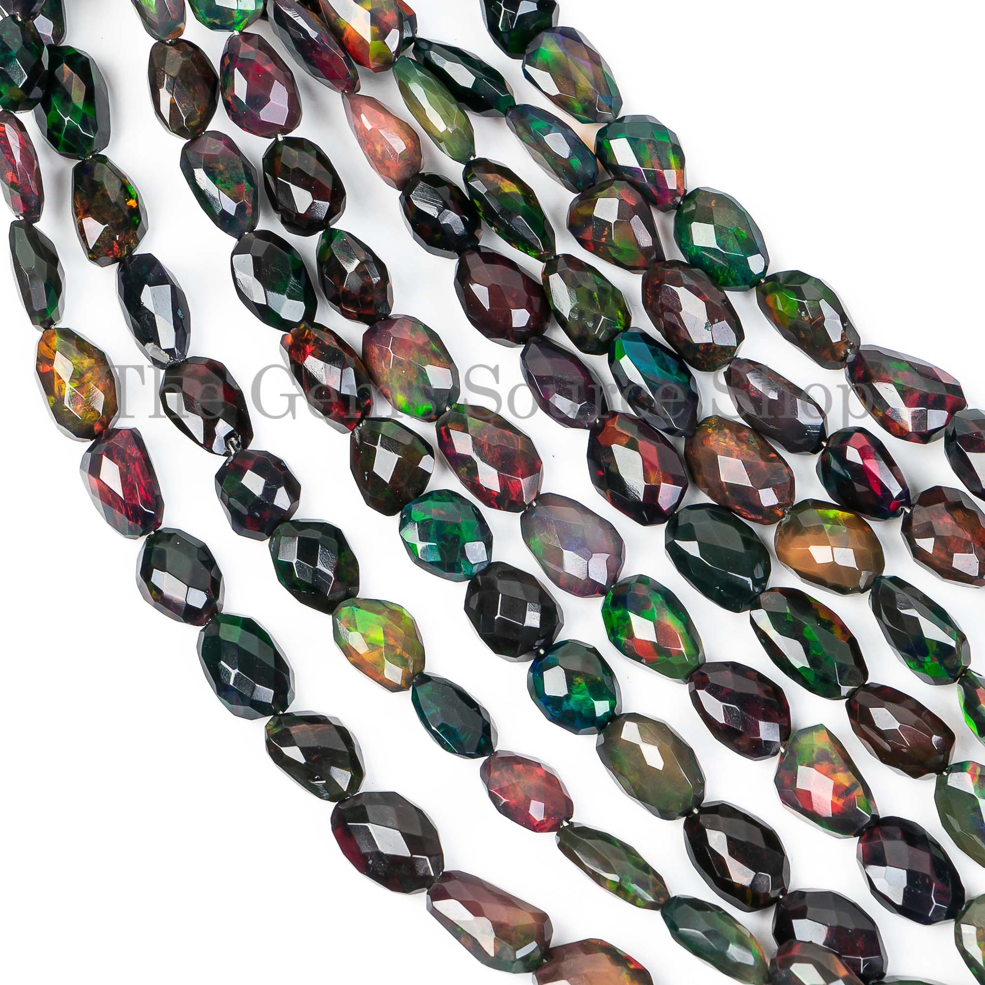 Black Ethiopian Opal Faceted Nuggets, Opal Beads, Nuggets Beads,