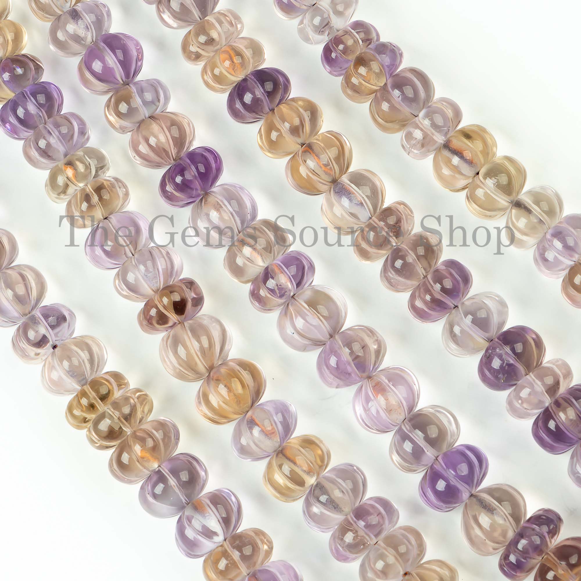 Ametrine Beads, Ametrine Smooth Plain Carving Beads, Ametrine Rondelle Beads, Pumpkin Beads