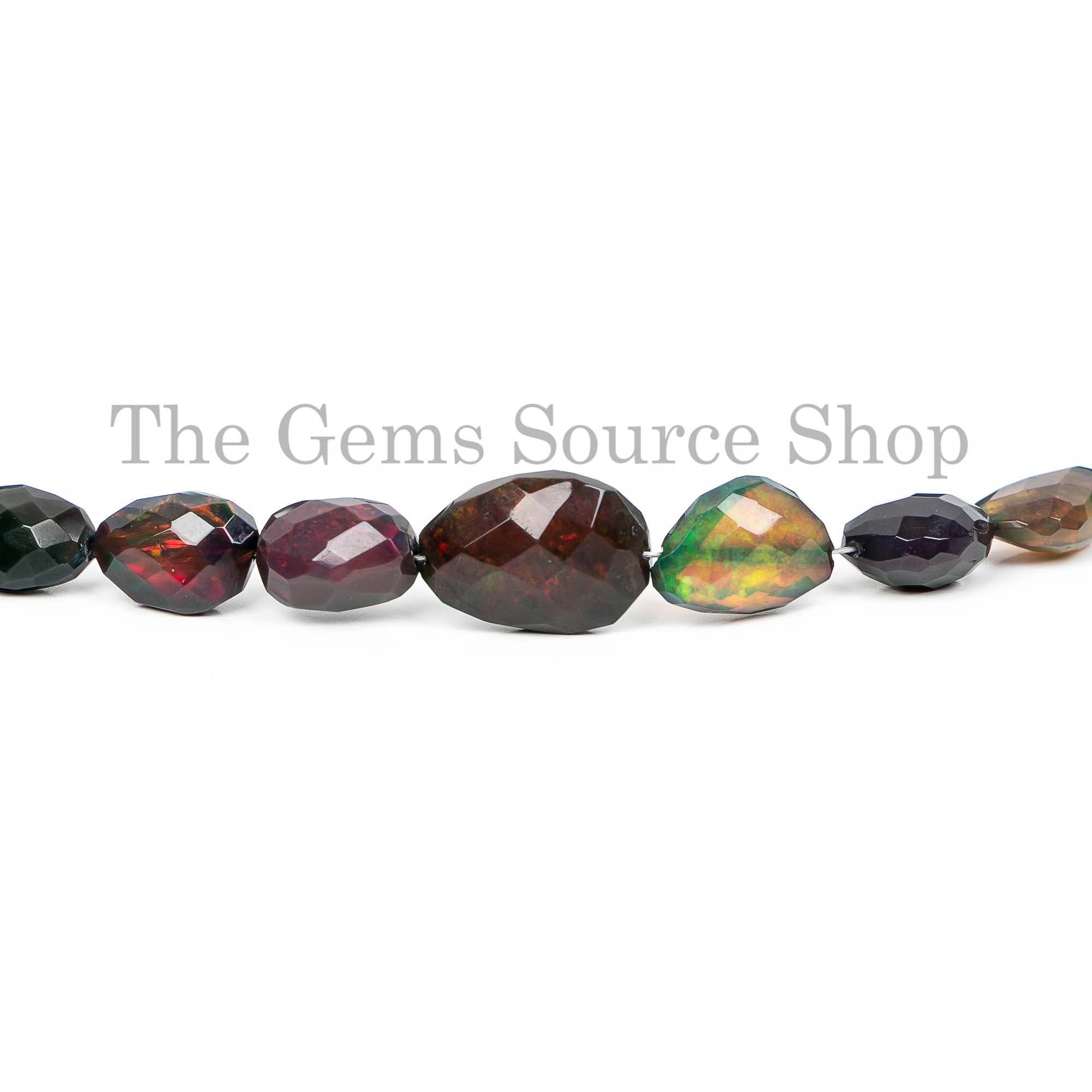 Black Ethiopian Opal Faceted Nuggets, Opal Beads, Nuggets Beads,