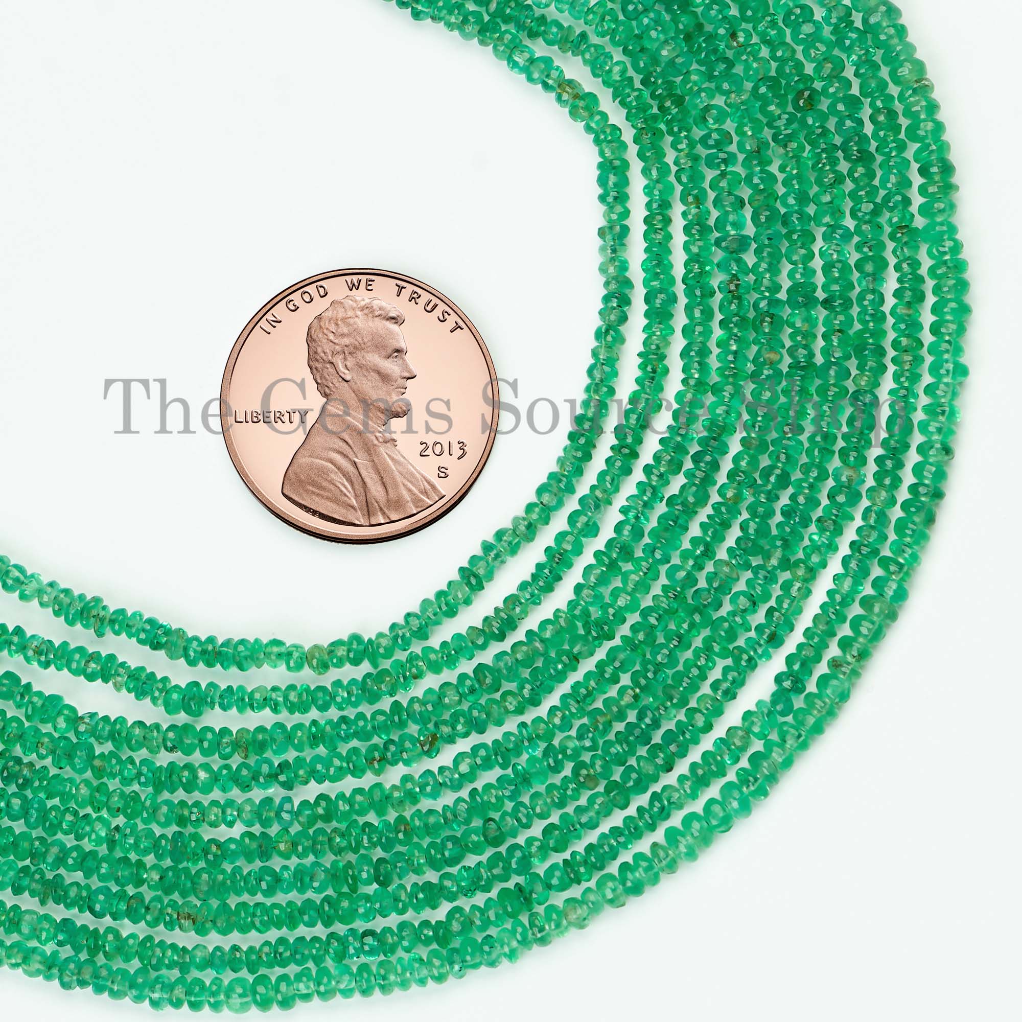 Emerald Smooth Beads, Emerald Rondelle Shape Beads, Plain Emerald Beads, Gemstone Beads