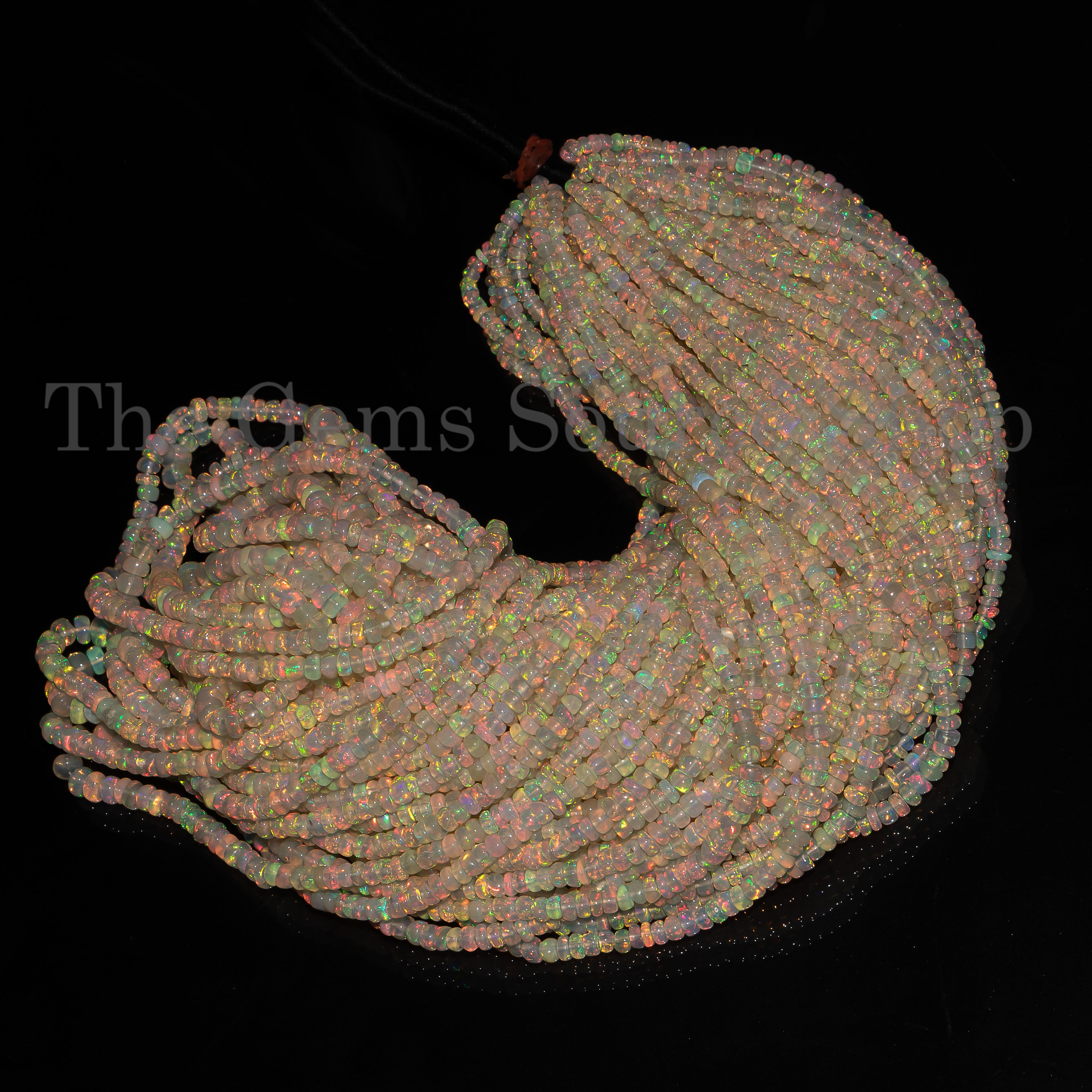 Top Quality Ethiopian Opal Rondelle Smooth Beads For Jewelry Making, TGS-4338