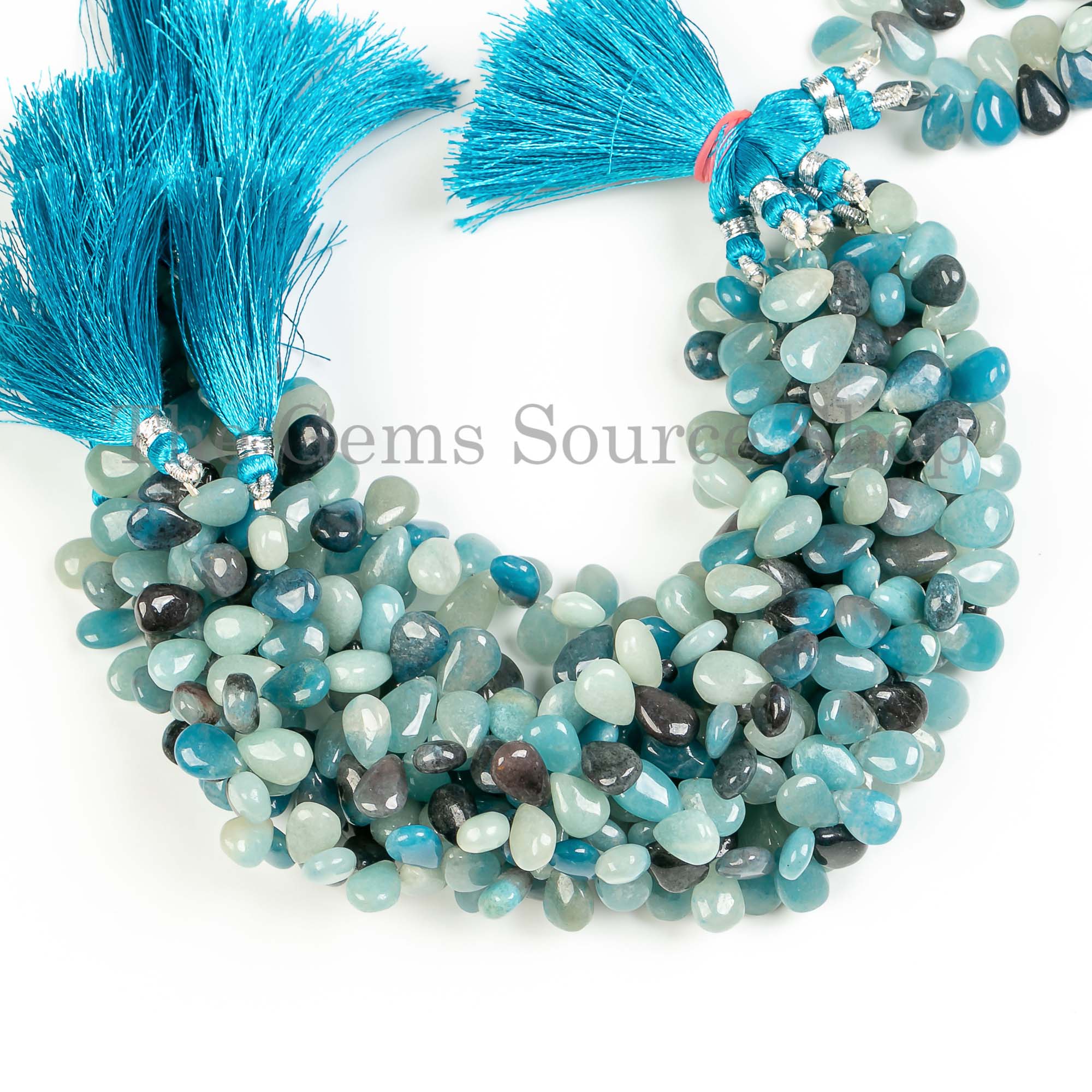 Best Quality Blue Brazilian Quartz Smooth Pear Briolettes, Pear Shape Beads