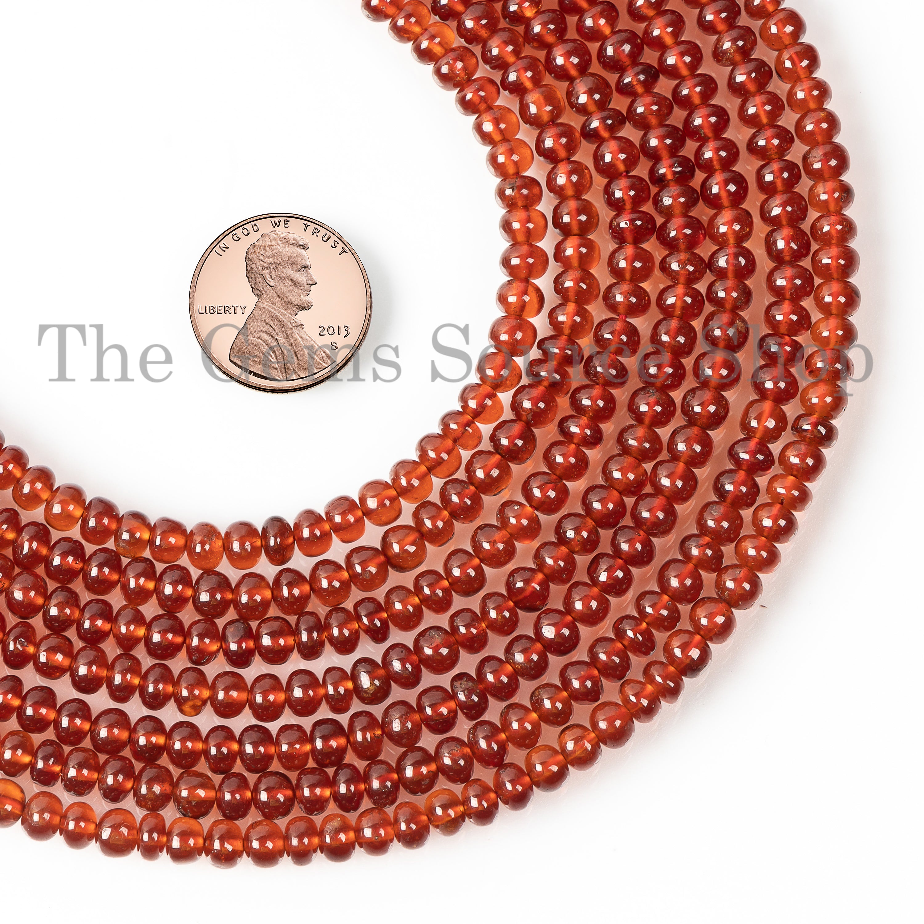 Natural Hessonite Garnet Beads, Garnet Smooth Rondelle Beads