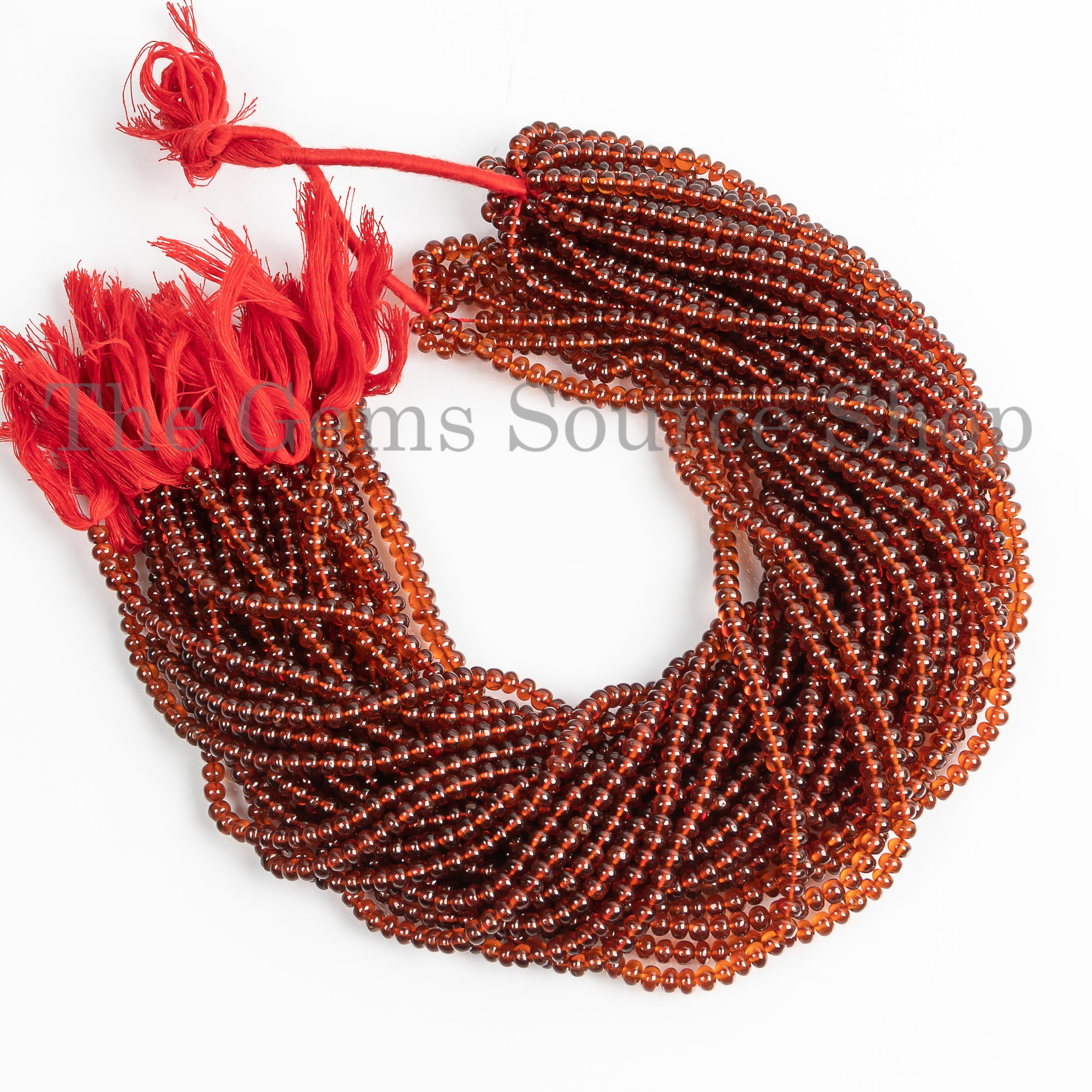 Natural Hessonite Garnet Beads, Garnet Smooth Rondelle Beads